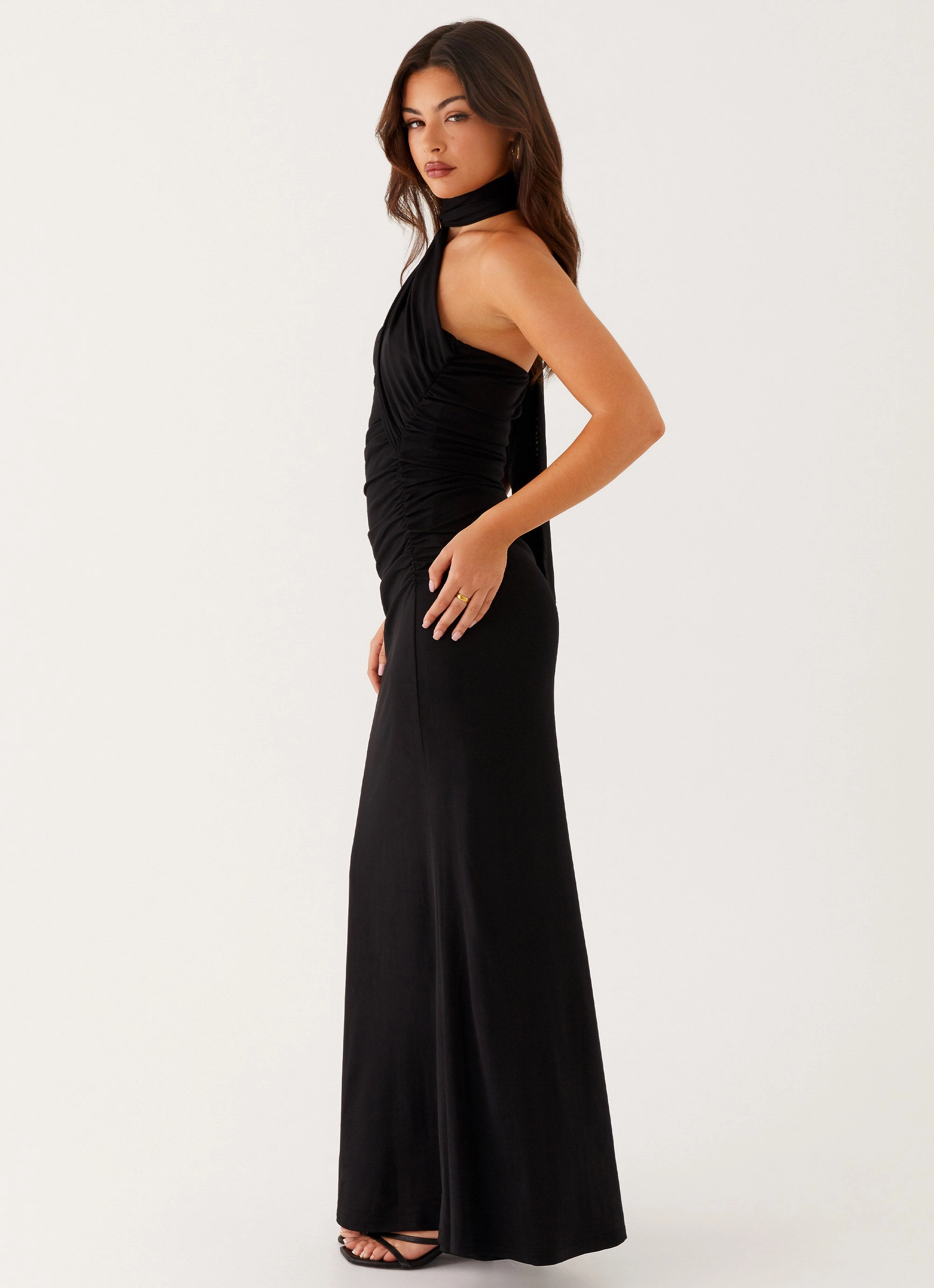 Vegan Fabric Songbird Maxi Dress - Black