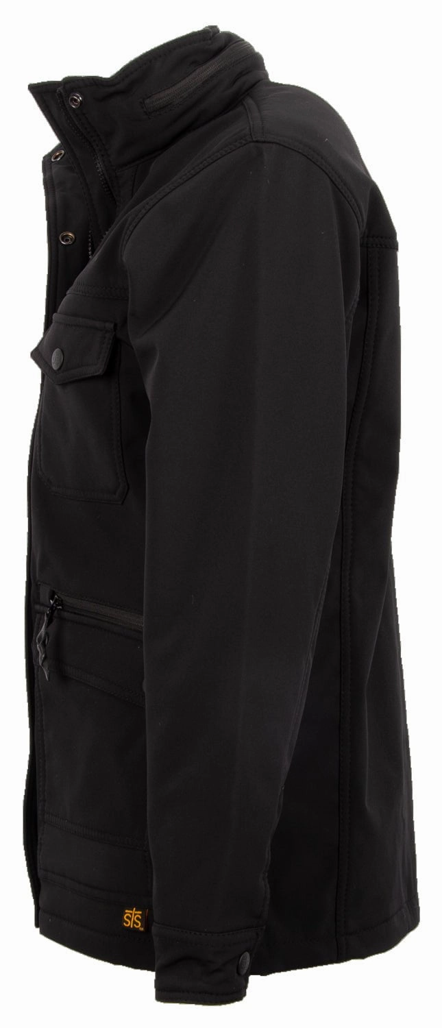 Roll Up Hood Eco Friendly Construction STS Ranchwear Womens Brazos II Black Polyester Softshell Jacket