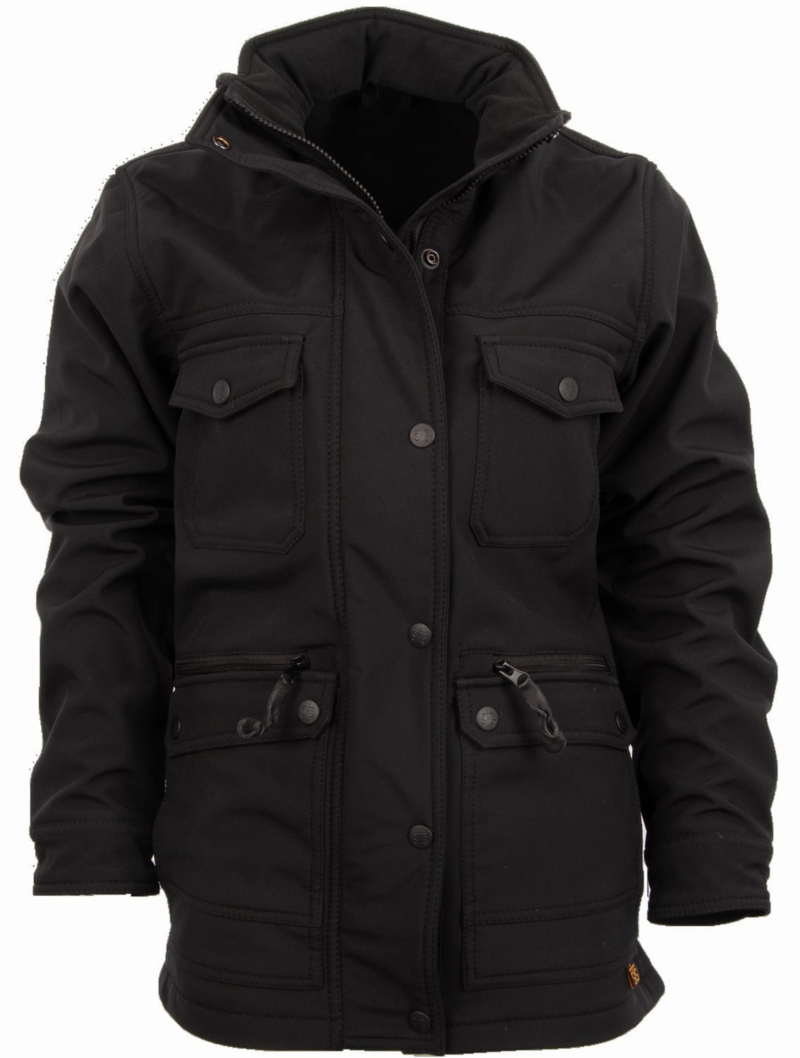 STS Ranchwear Womens Brazos II Black Polyester Softshell Jacket Everyday Urban Style Headphone Hole