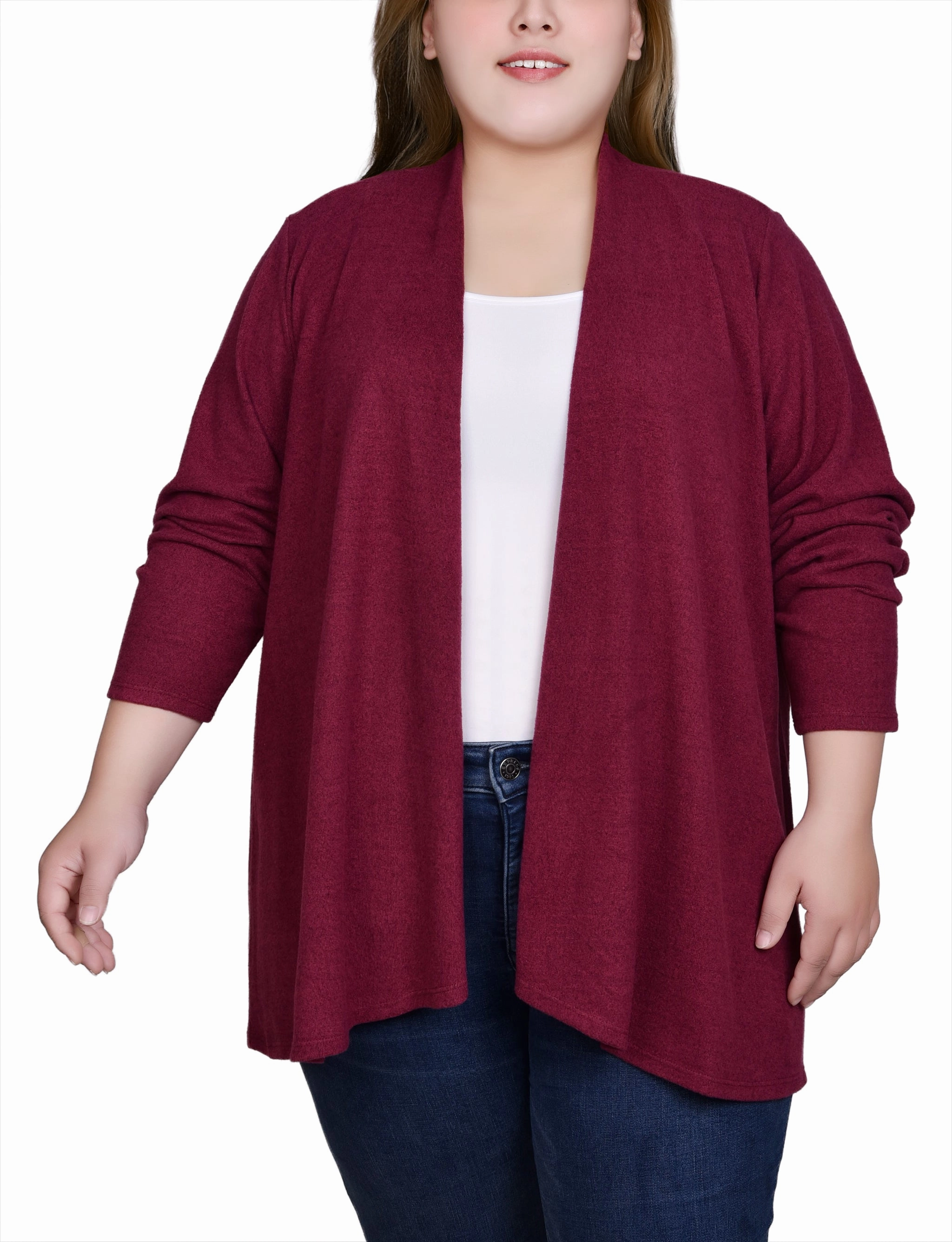 Plus Size Long Sleeve Swing Cardigan MoistureWicking
