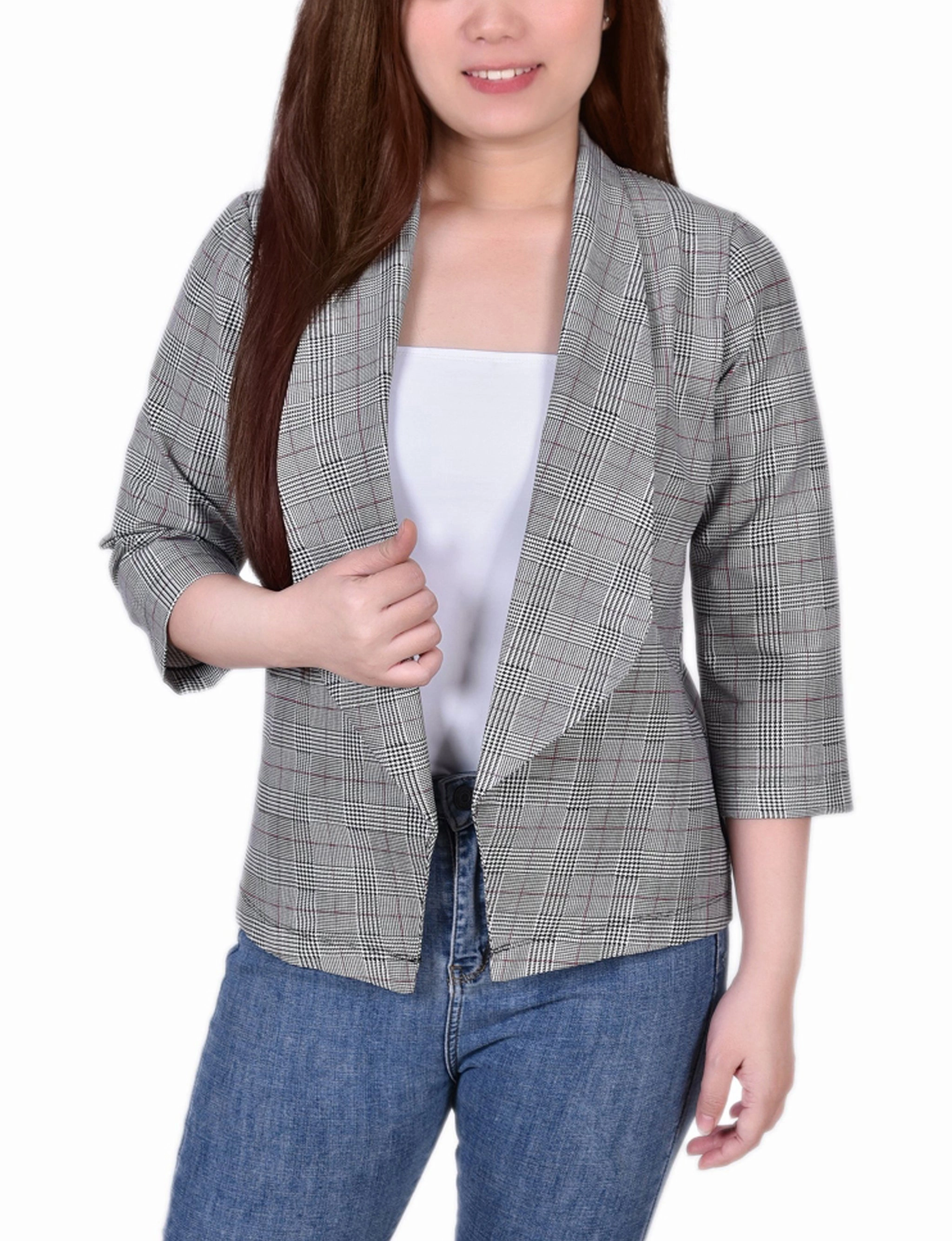 MidweightJersey Versatile Layering 3/4 Sleeve Ponte Jacket