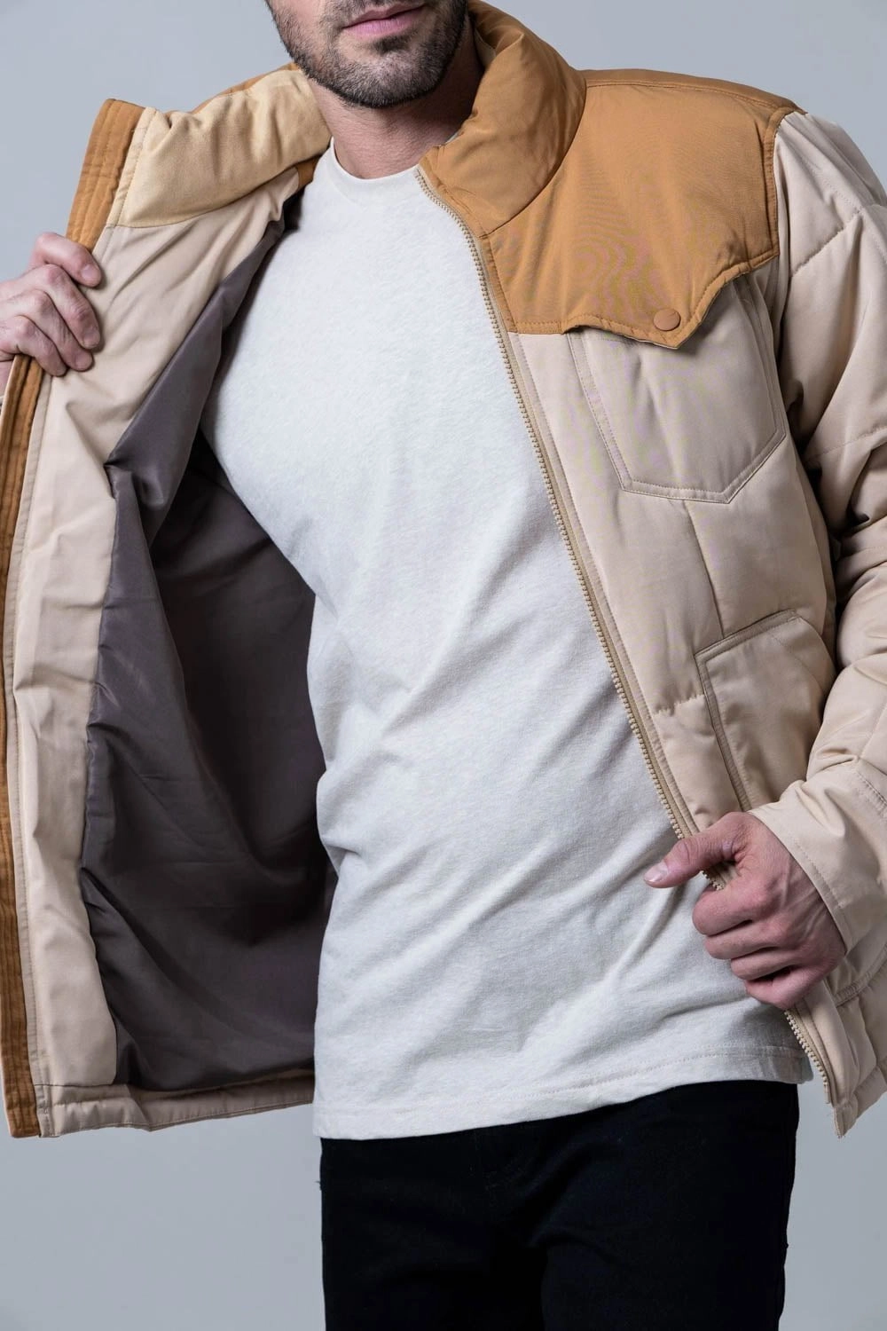 Kimes Ranch Mens Colt Tan 100% Polyester Insulated Jacket Luxury Appeal Easy Clean Material