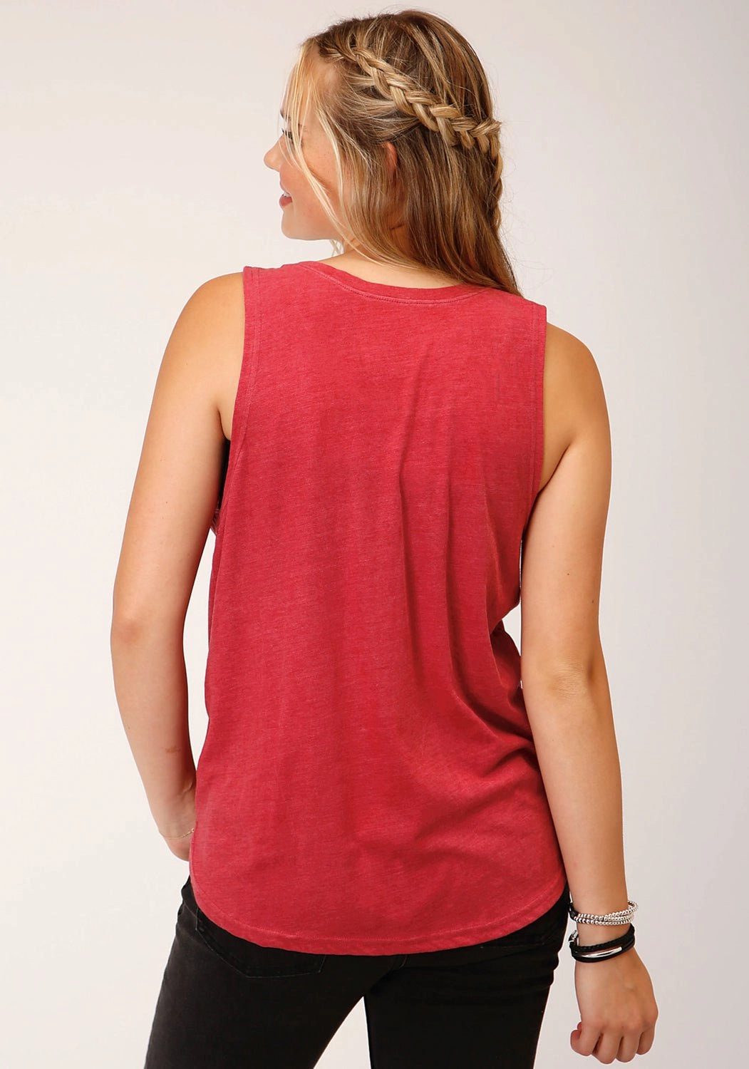 Polished Style tall size Roper Womens 1617 Retro Cowgirl Red Poly/Cotton S/L Tank Top