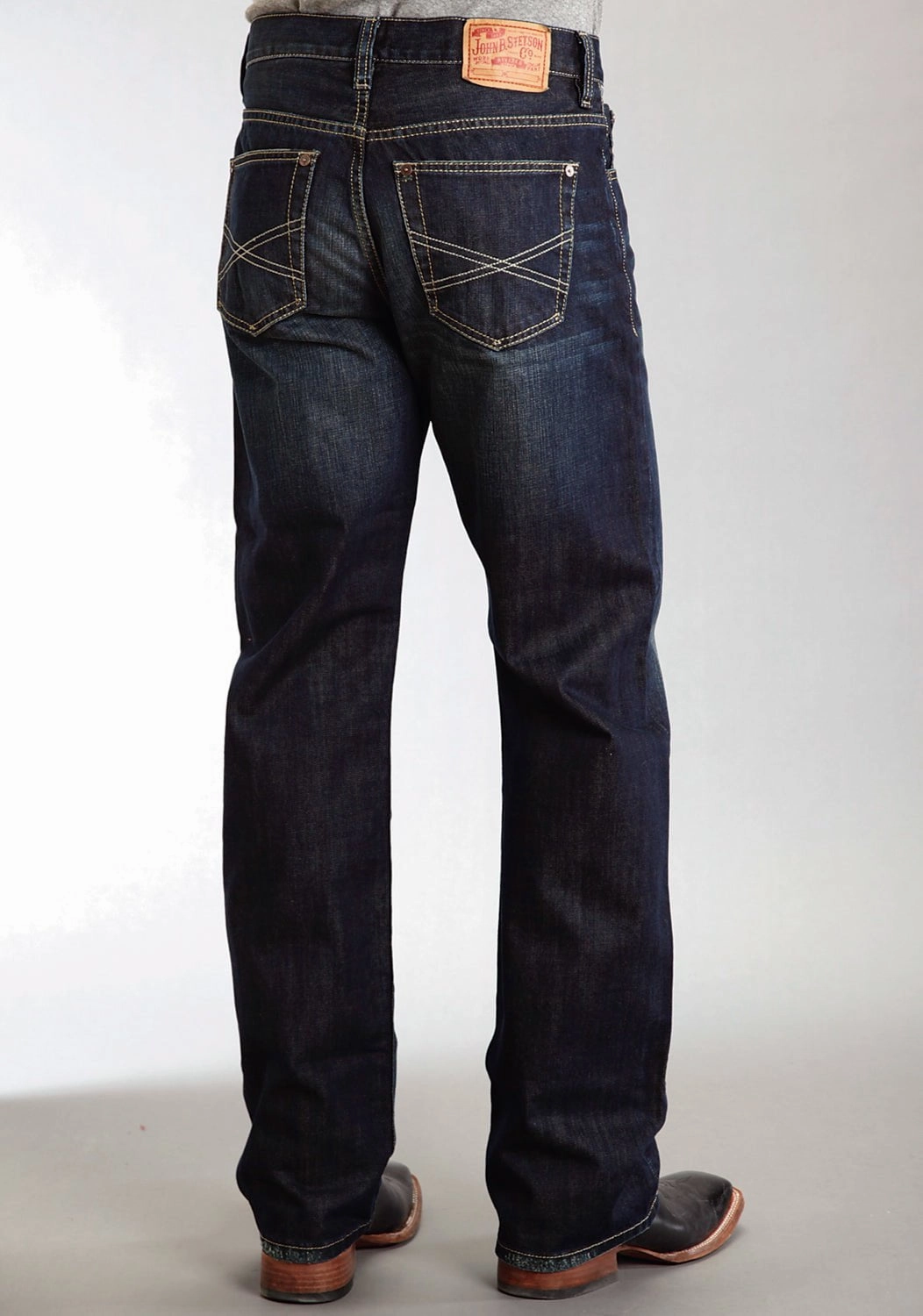 Chill Outfit Spring Mood Stetson Mens 1312 Destructed Double Needle X Blue 100% Cotton Jeans