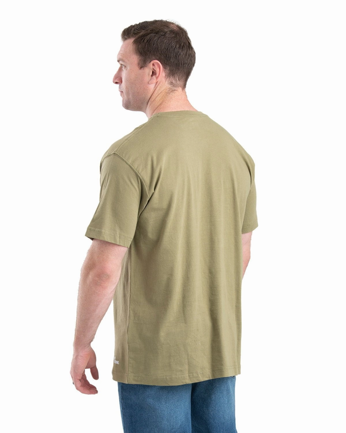 Berne Apparel Mens Heavyweight Pocket Tee Desert 100% Cotton S/S T-Shirt Non Restrictive Fit