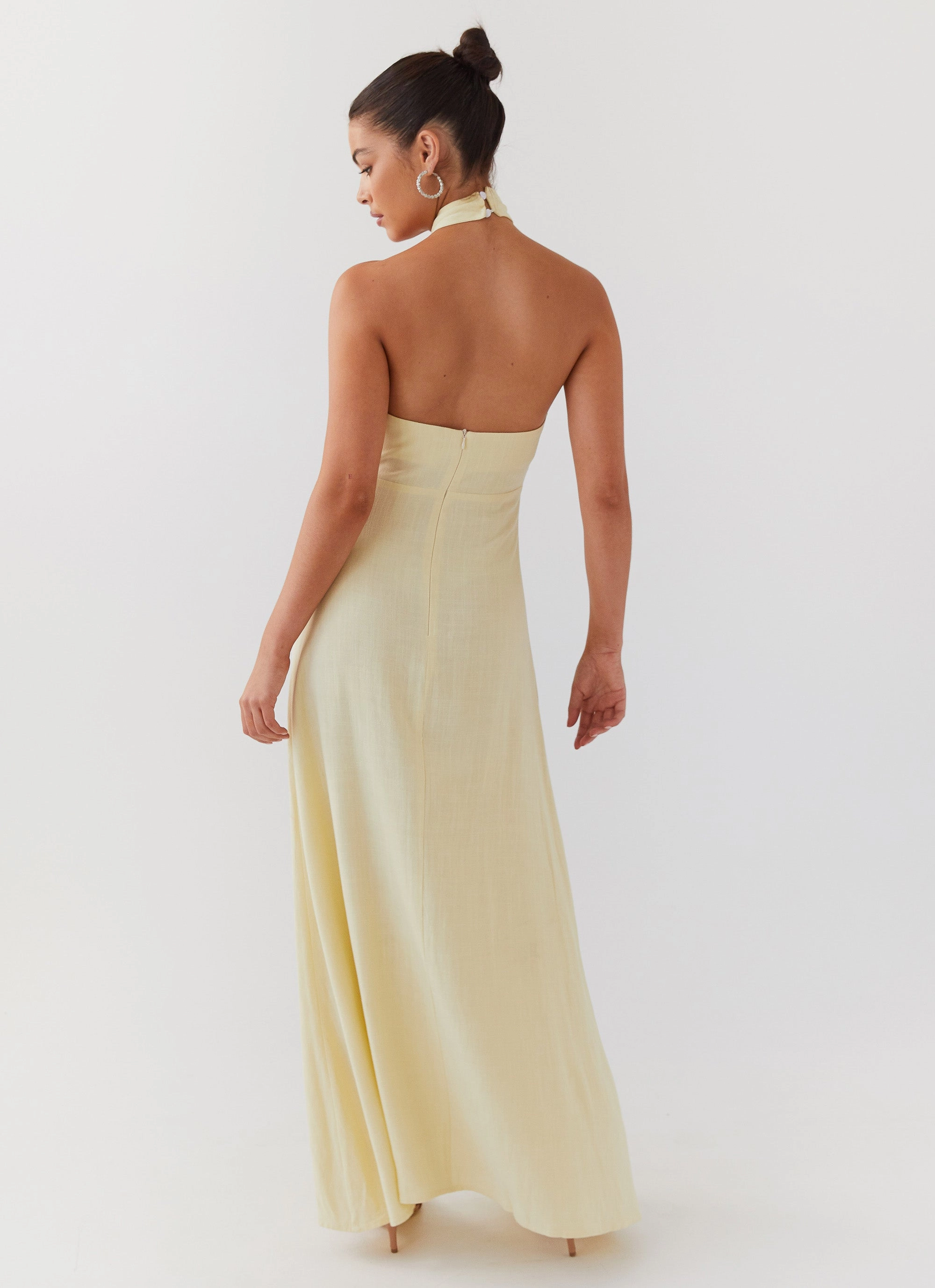 Warm Outerwear Adrienne Linen Maxi Dress - Lemon