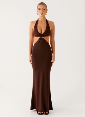 sporty wear Shawnie Maxi Dress - Chocolate