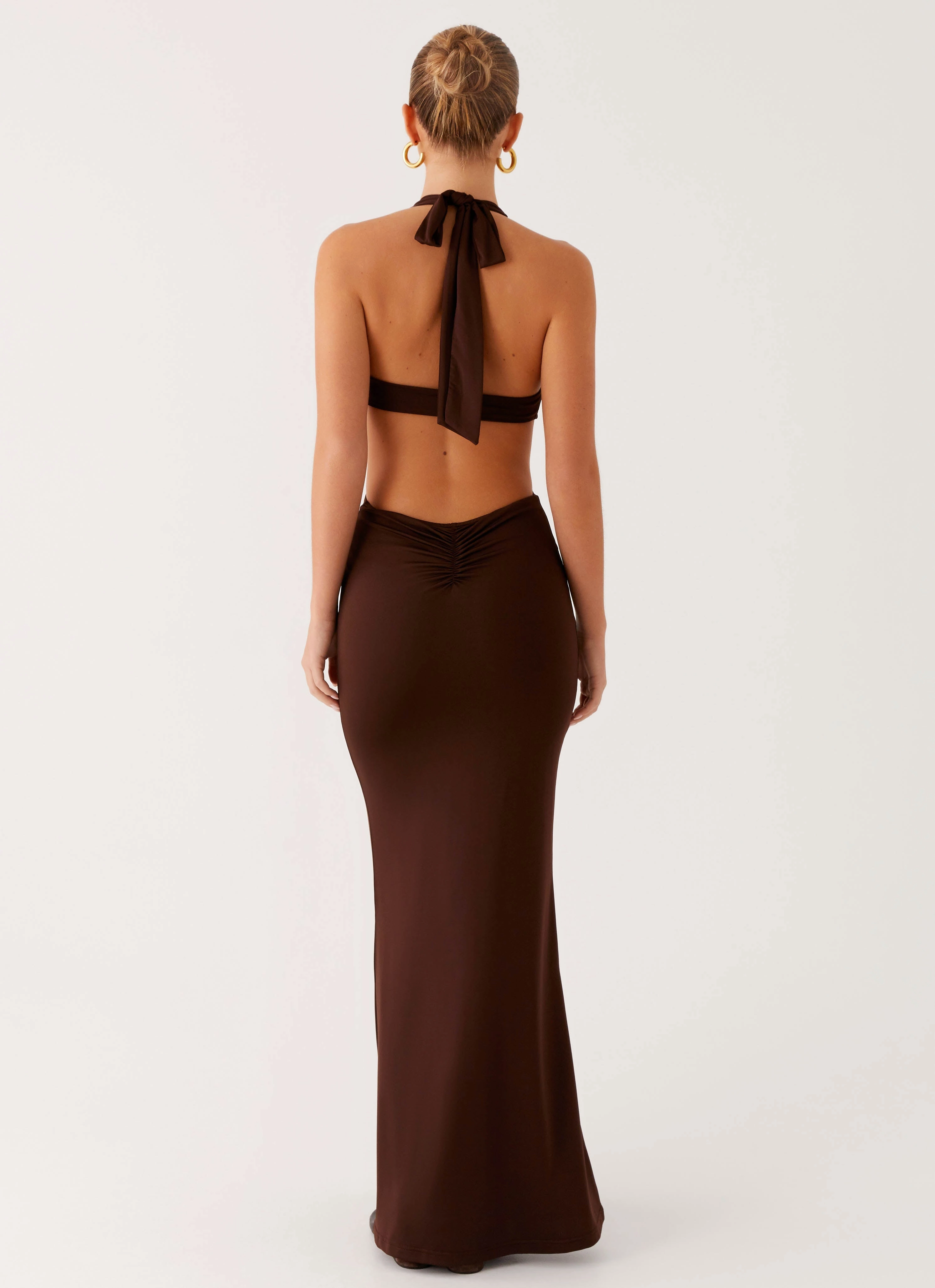 Hooded Coat Shawnie Maxi Dress - Chocolate