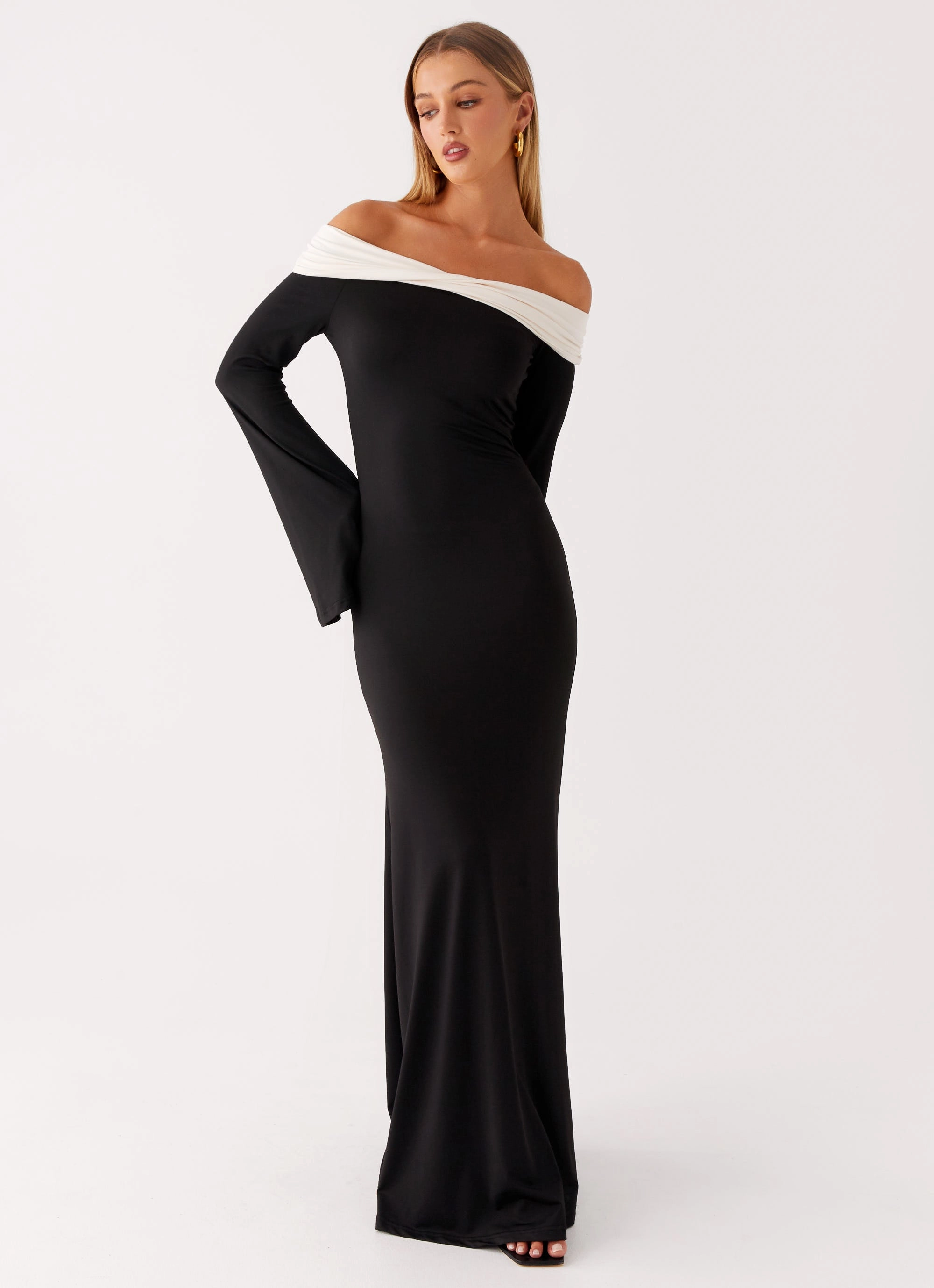Eye Appeal Hits Different Long Sleeve Maxi Dress - Black