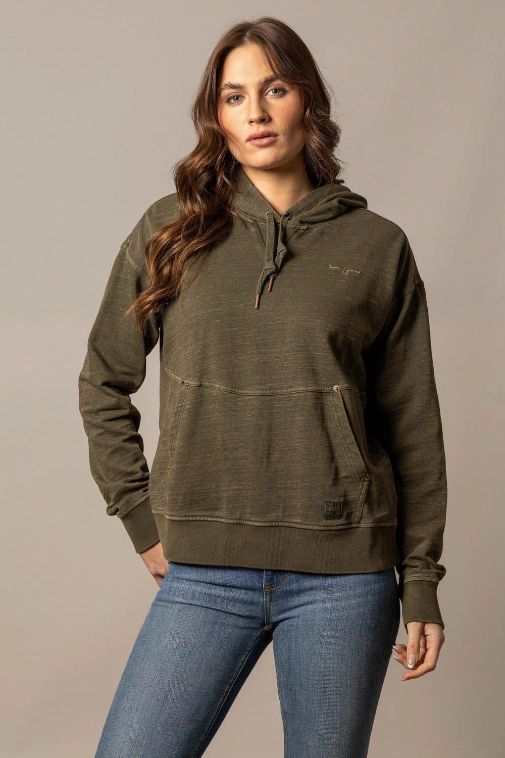 Kimes Ranch Womens Tess Western Pine Cotton Blend Hoodie Travel Commuter Layer BondedSeams