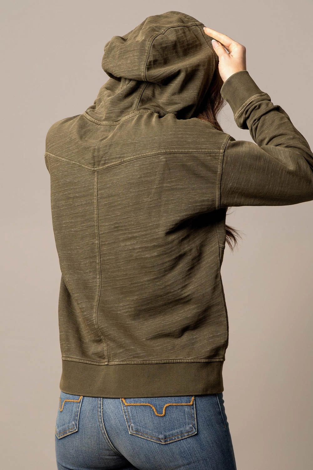 Kimes Ranch Womens Tess Western Pine Cotton Blend Hoodie Strong Stitches Fade Resistant Dye Method