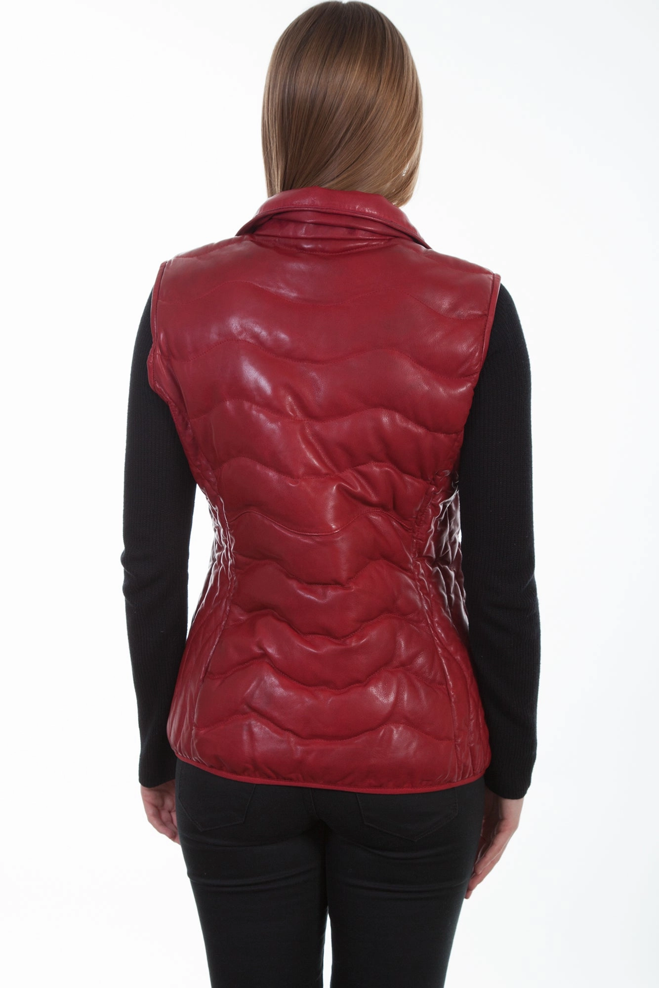 Chilly Comfort Look Hypoallergenic Wool Mix Scully Womens Red Soft Lamb Puffer Vest