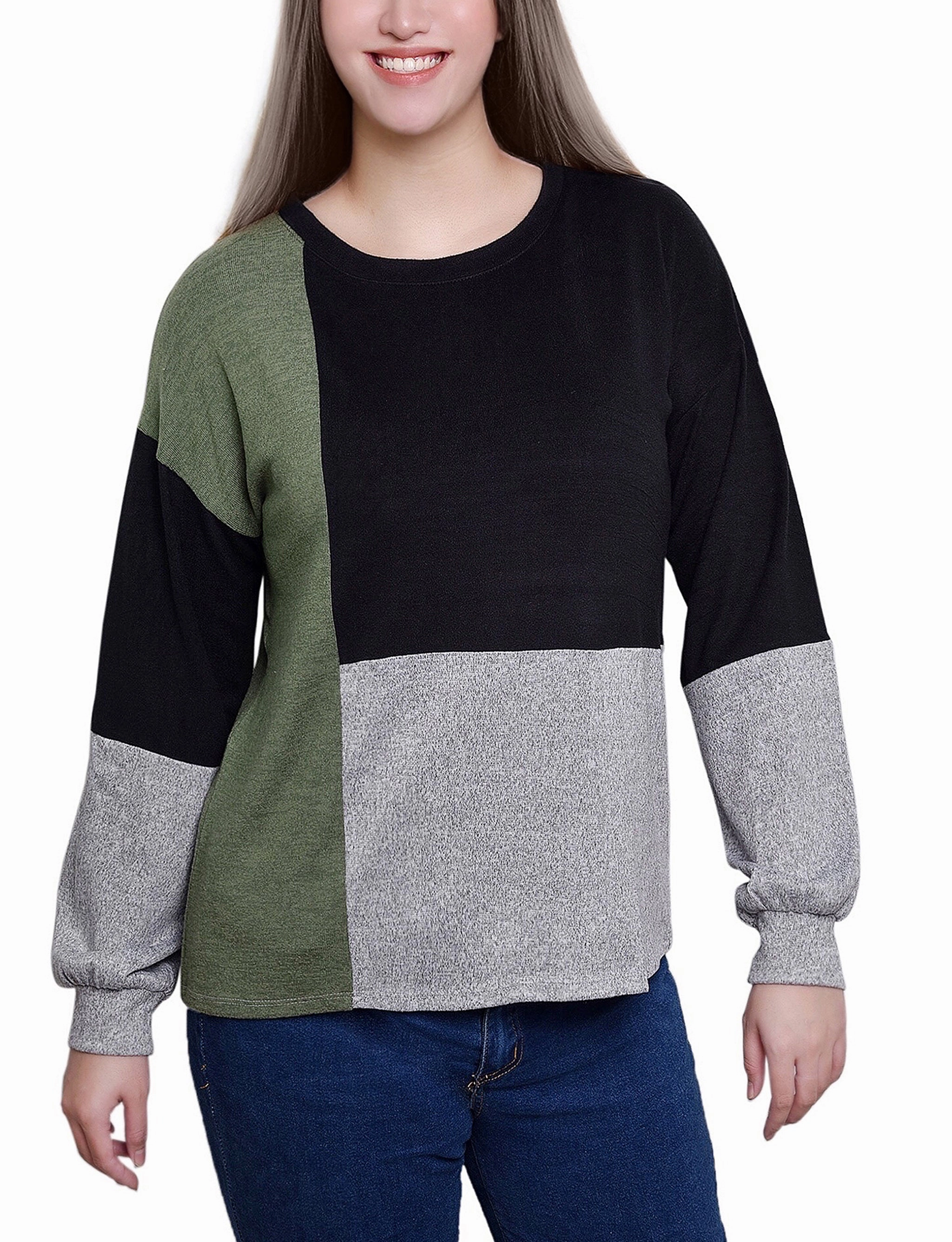 Tagless Comfort Long Sleeve Colorblocked Top
