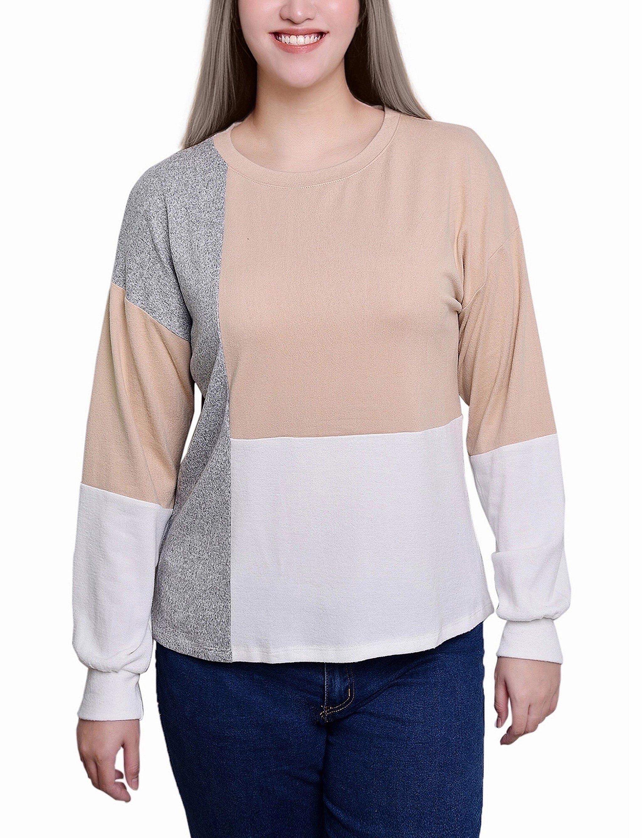 Wear Resistant Fabric StretchFit Long Sleeve Colorblocked Top