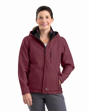 Light Activated Cooling Quick Dry Fabric Berne Maroon Polyester Ladies Eiger Hooded Softshell