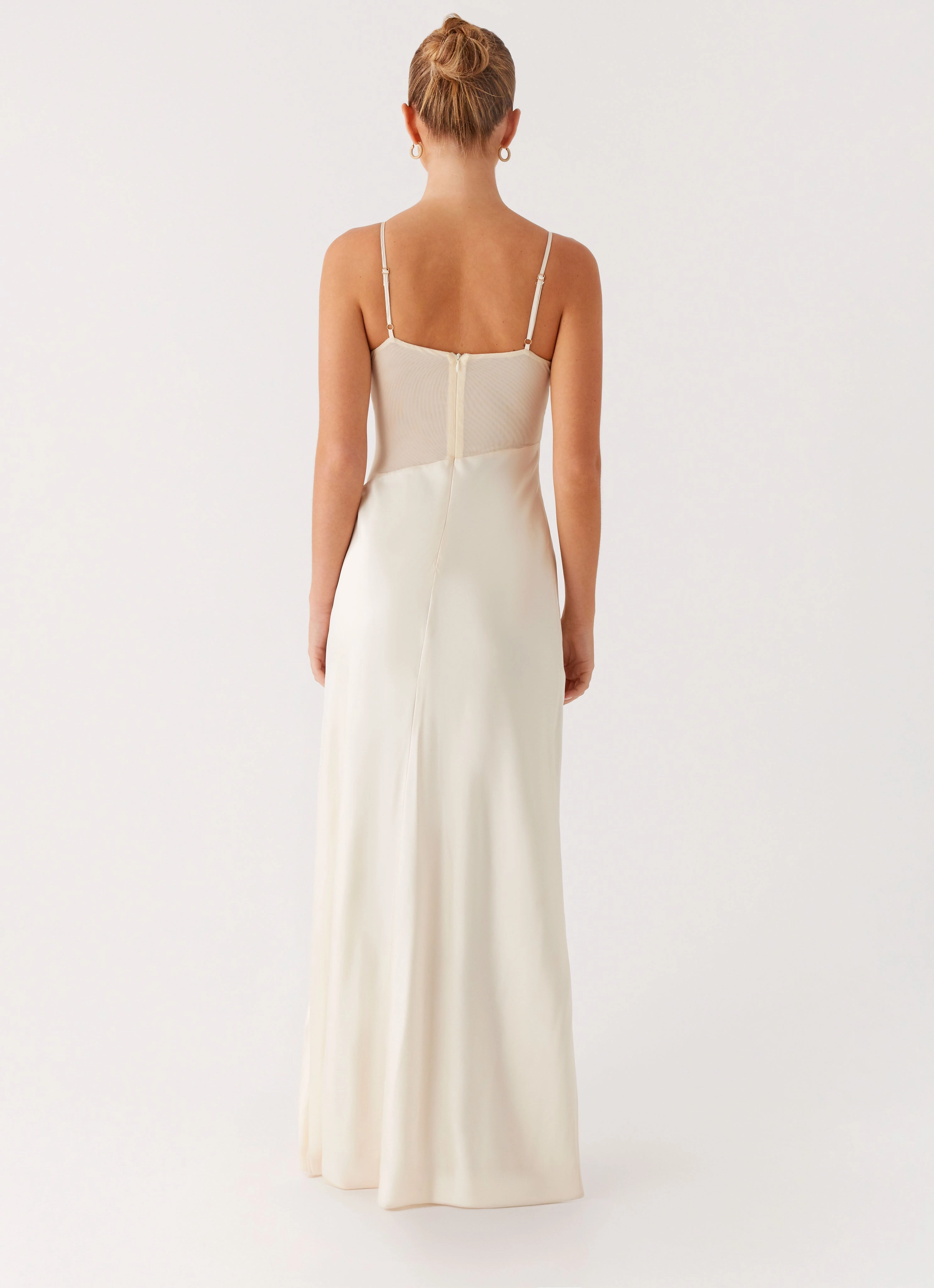 Wool blend Cold Protection Rising Sun Maxi Dress - Off White