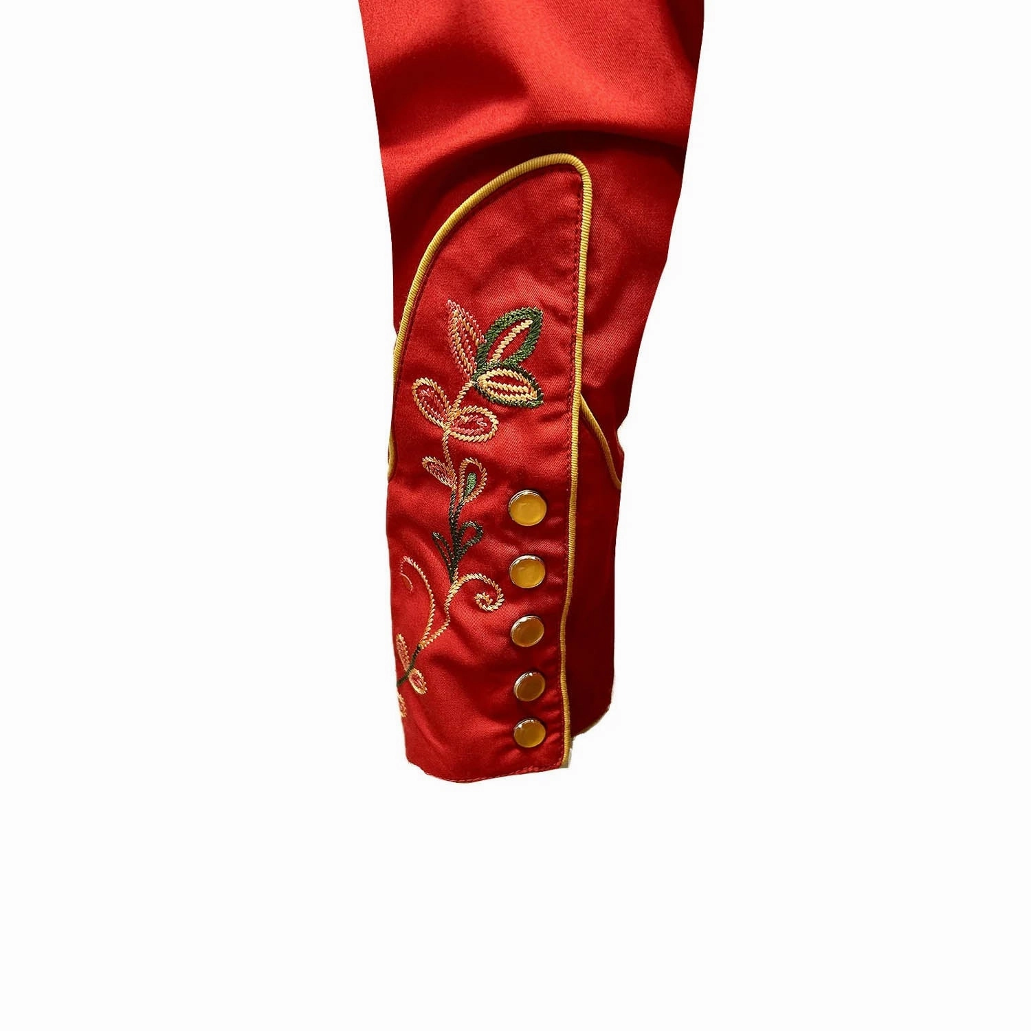 Rockmount Mens Vintage Variegated Floral Red 100% Cotton L/S Shirt Hooded Neckline