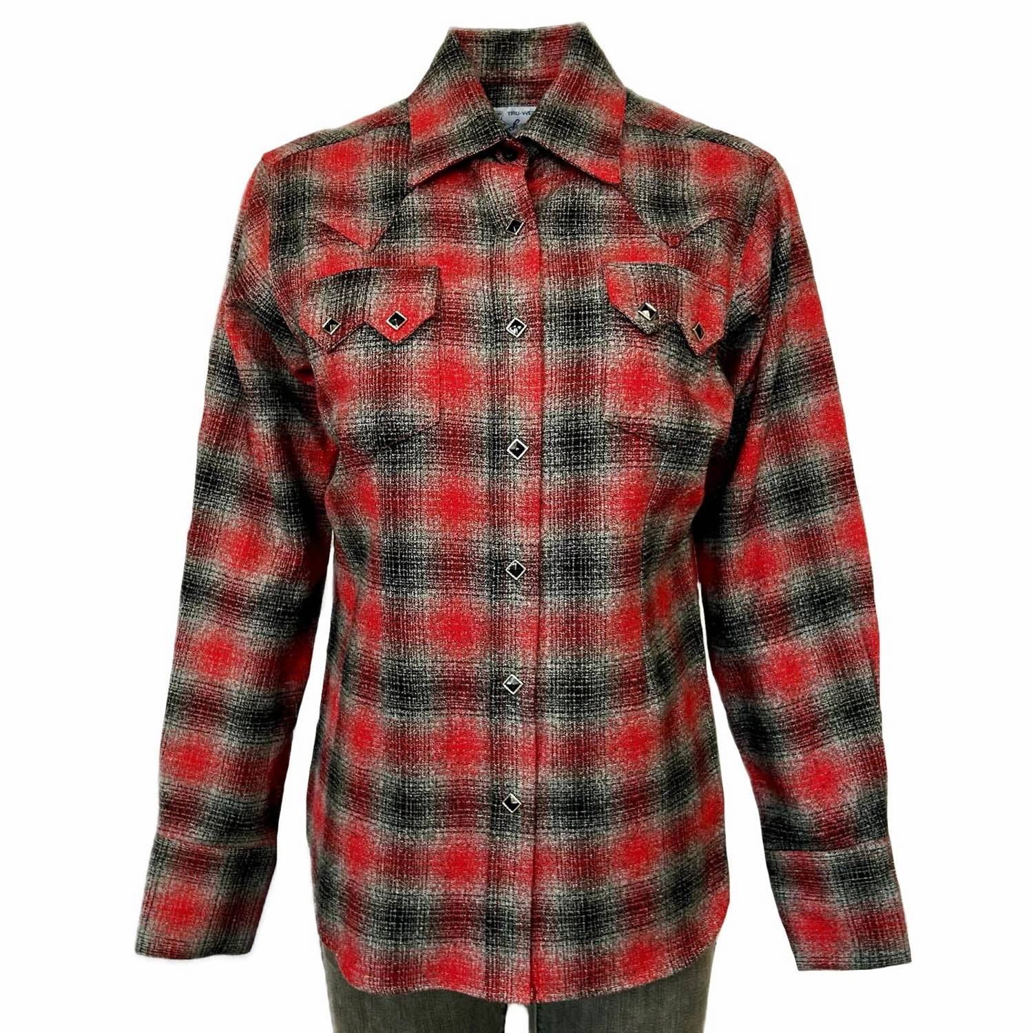Rockmount Womens Buffalo Check Flannel Black/Red 100% Cotton L/S Shirt Cool Comfort