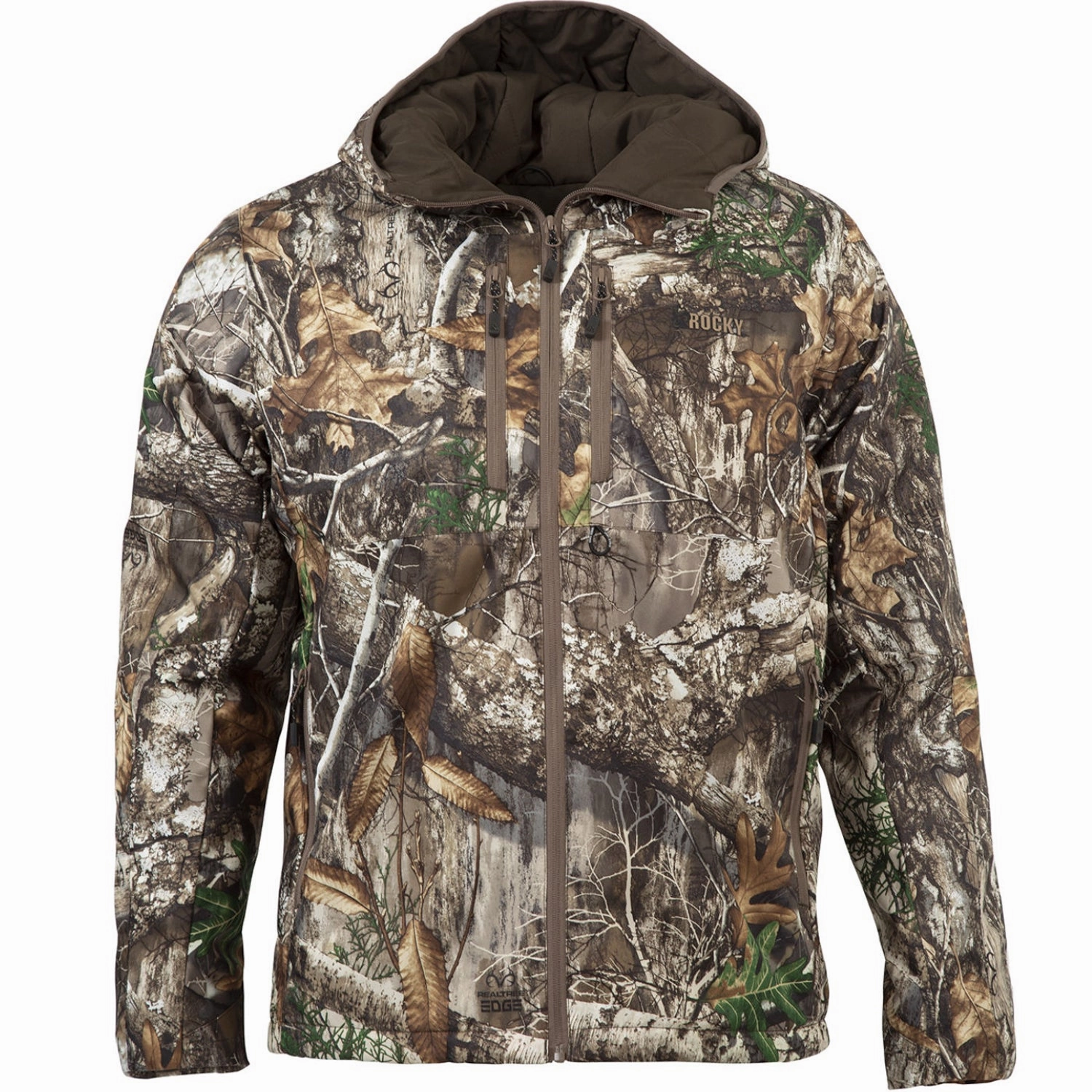 Rocky Mens Hooded Realtree Edge Polyester Softshell Jacket Quick Dry Material