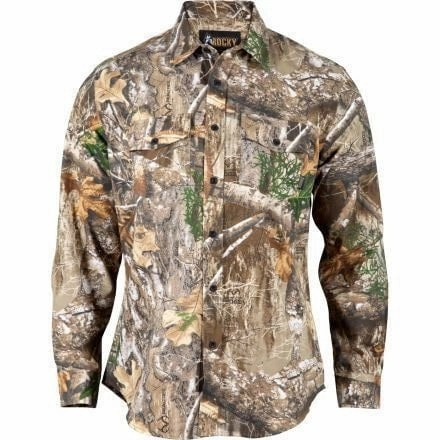 Rocky Mens Prohunter Button Down Twill Realtree Edge 100% Cotton L/S Shirt Trendy designs All-Purpose Wear