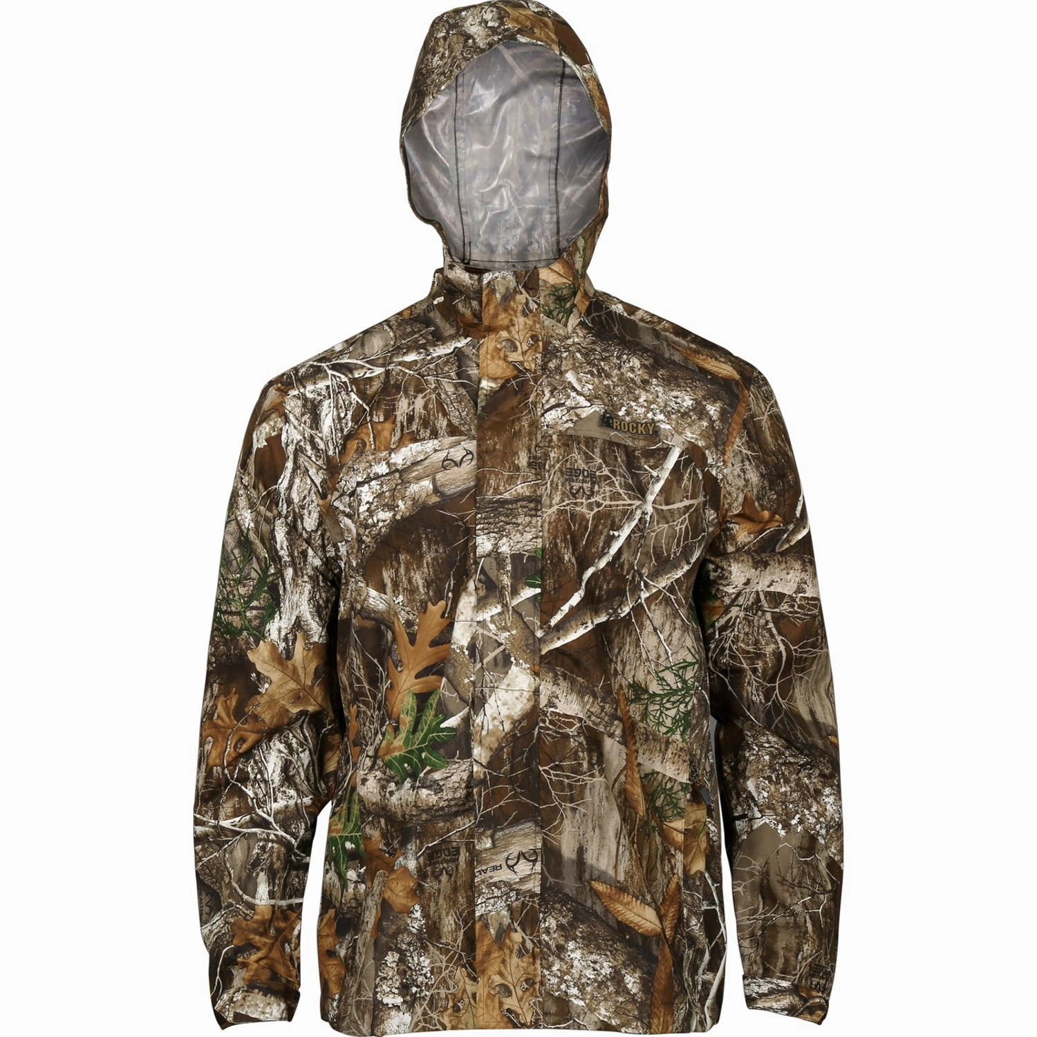Rocky Mens ProHunter Rain Hood Realtree Edge Nylon Softshell Jacket Non Bulky Design