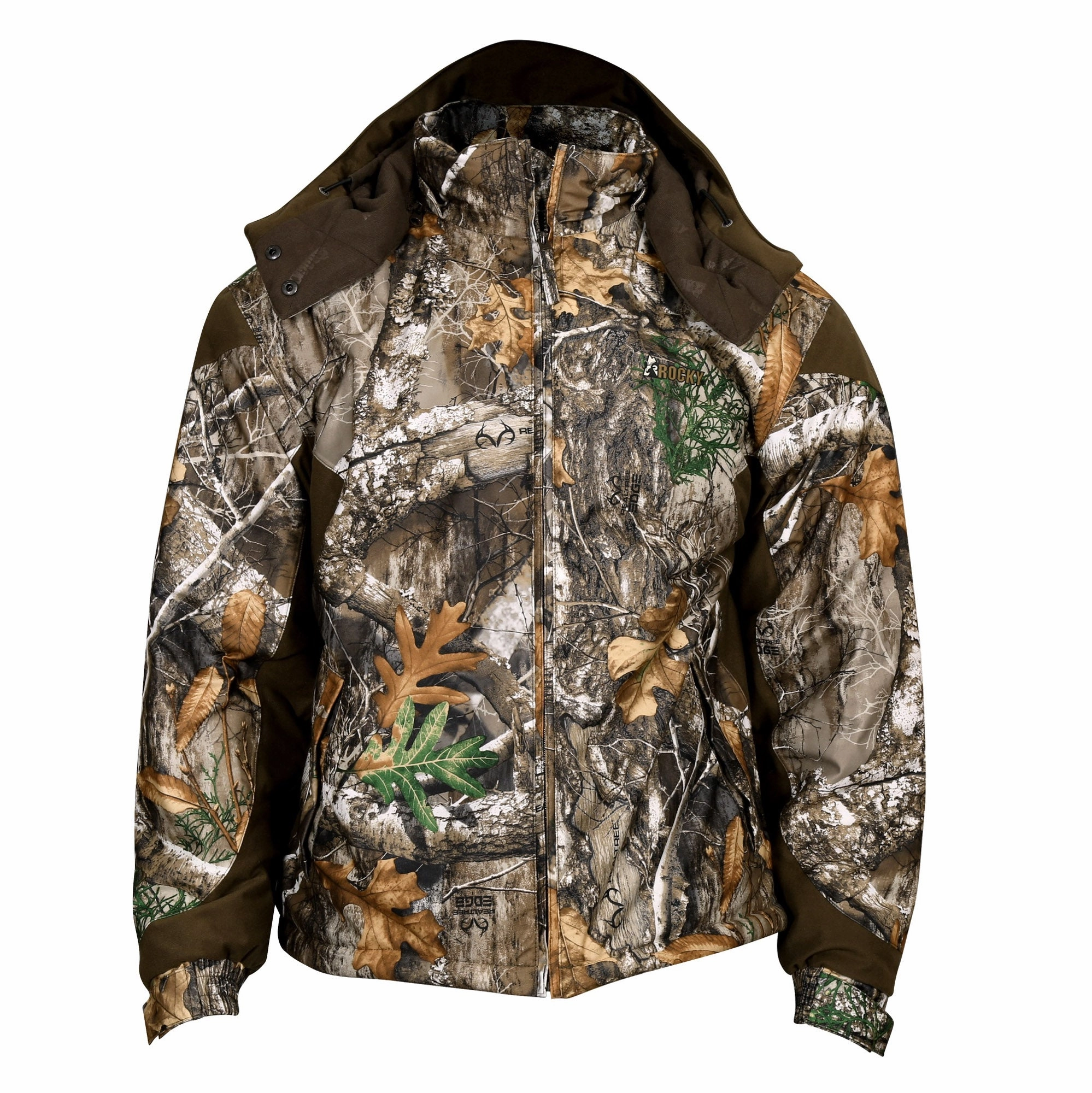 Rocky Mens Realtree Edge Polyester ProHunter Insulated Parka Recycled Polyester Blend