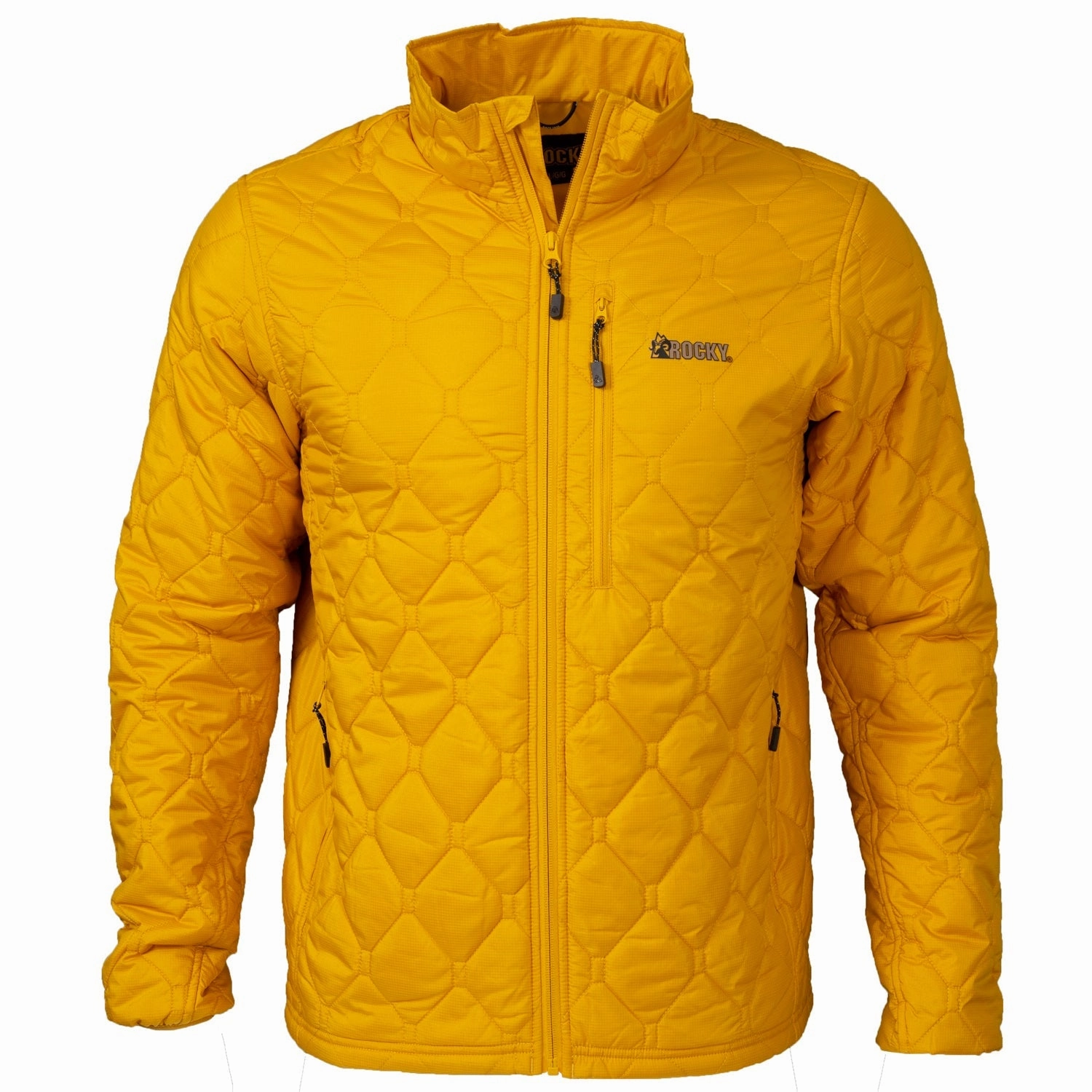 Moisture Wicking Finish Rocky Mens Rugged Packable Harvest Gold Synthetic Softshell Jacket