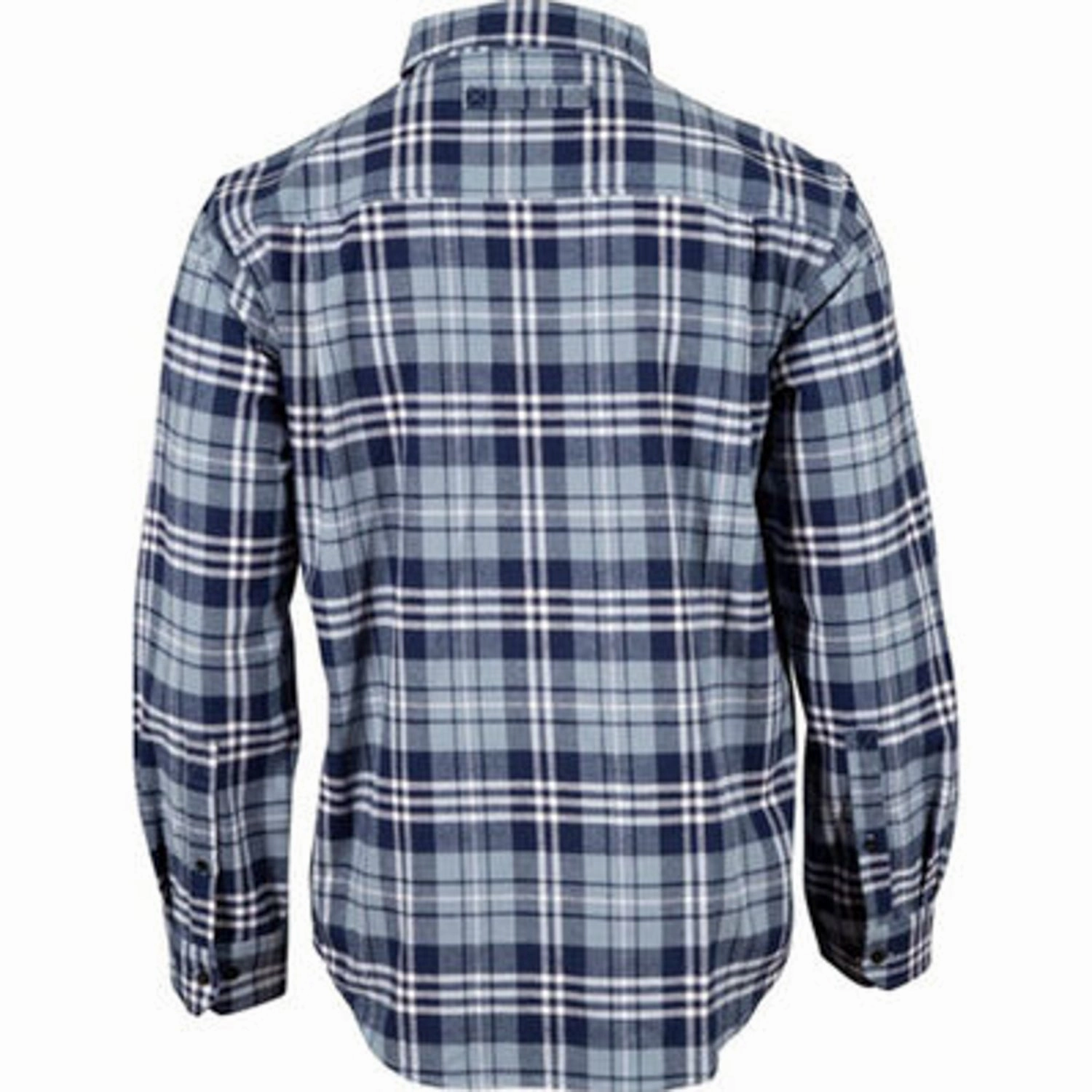 Rocky Mens Worksmart Button Down Navy Plaid 100% Cotton L/S Shirt Pullover Design