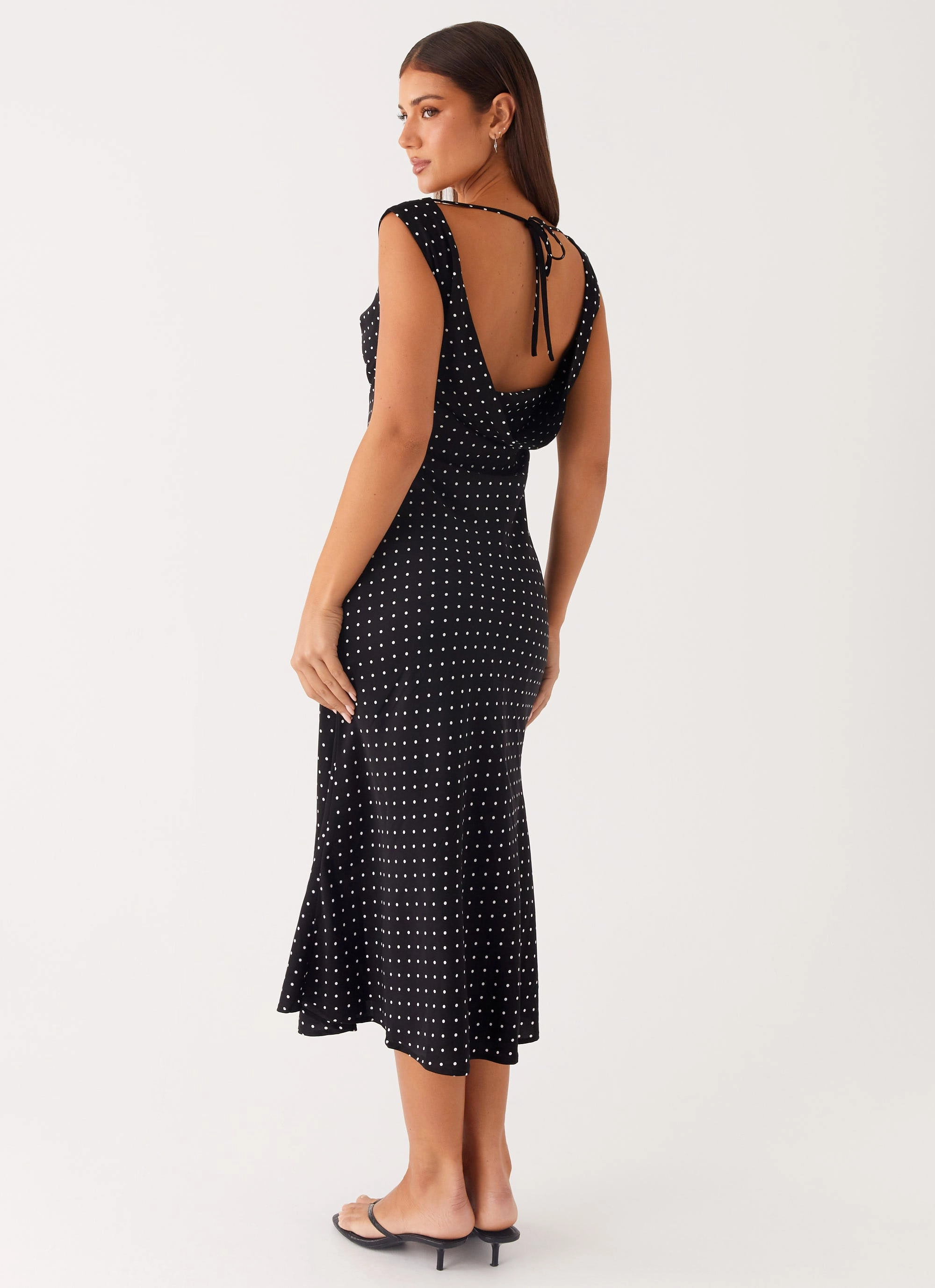 Role Model Maxi Dress - Black Polka Dot Layered Outerwear