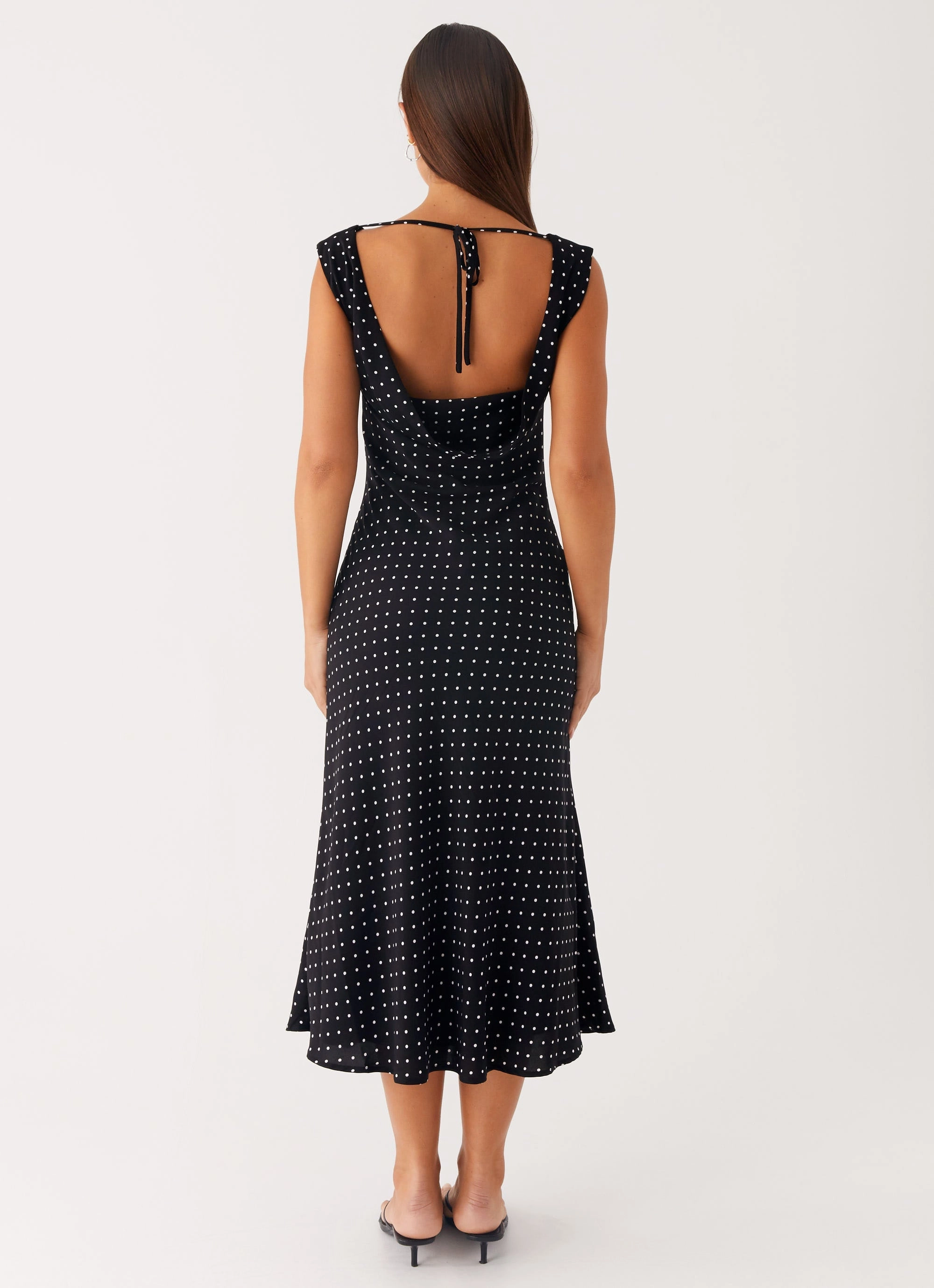 Role Model Maxi Dress - Black Polka Dot Belted Style