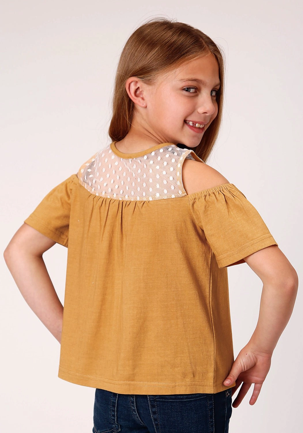 Roper Girls Yellow 100% Cotton Dip Dyed S/S Tunic Effortless Style