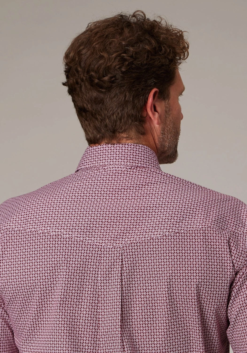 Seasonal Wardrobe tall size Roper Mens 2025 Stretch Neat Red Cotton Blend Btn S/S Shirt