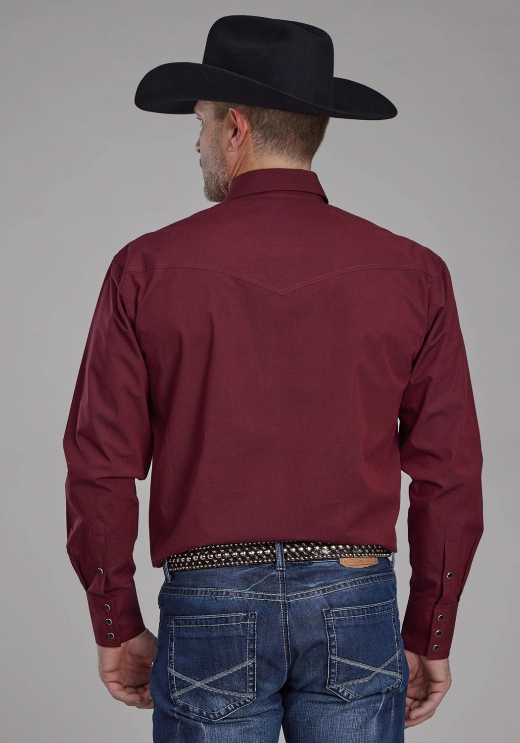 Roper Mens 2162 Black Fill Red 100% Cotton Tall L/S Shirt Eco-friendly