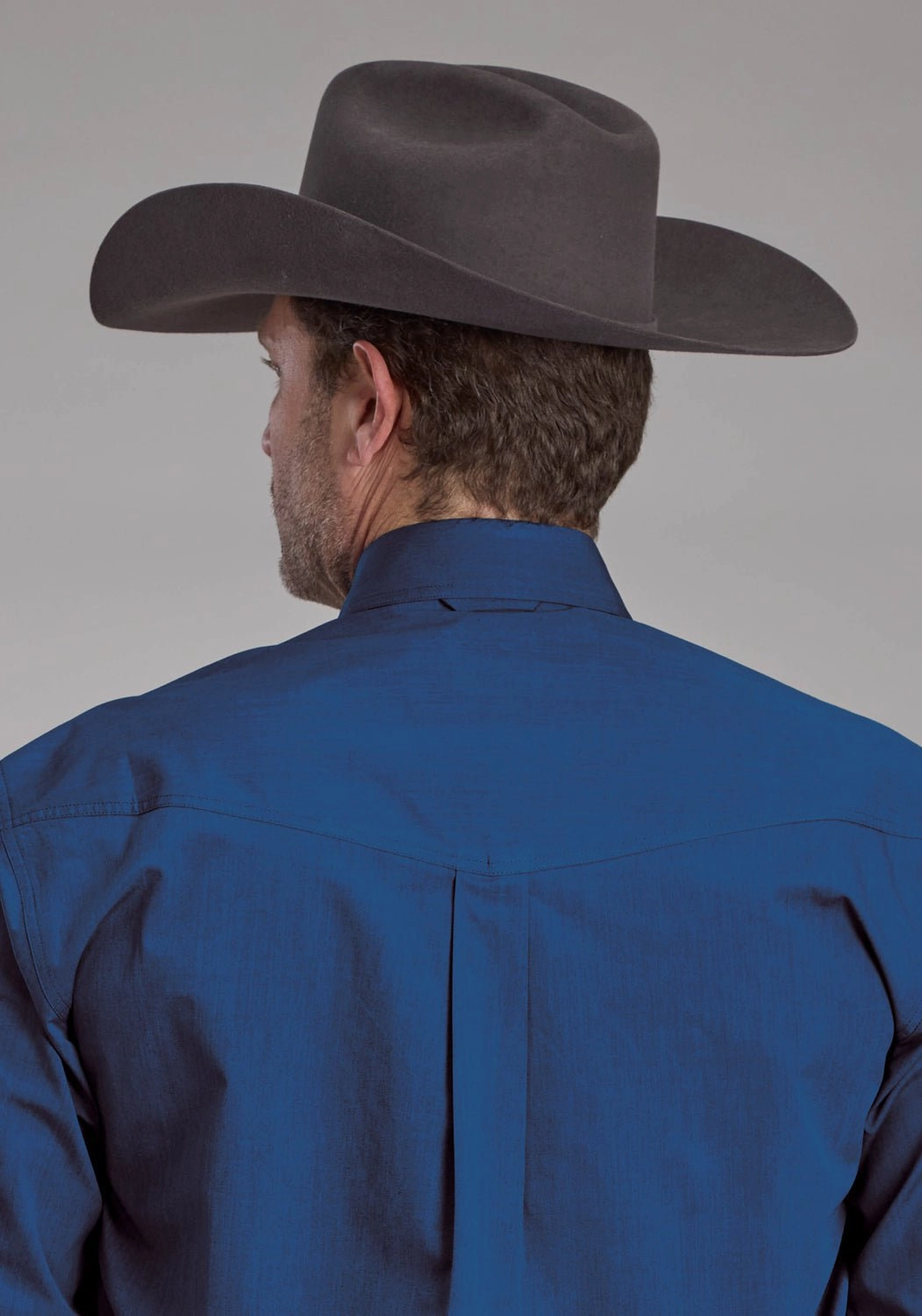 Double Stitched Hems Lightweight Construction Roper Mens 2249 Black Fill Blue 100% Cotton Btn L/S Shirt