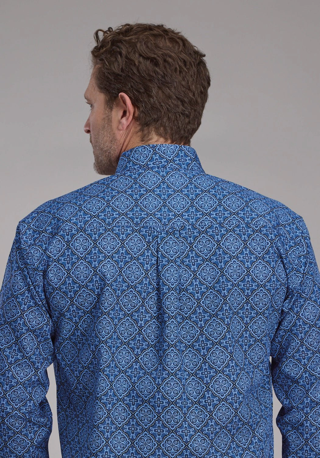 Temperature Regulating Roper Mens 2251 Sapphire Ornamental Blue 100% Cotton 1 Pkt L/S Shirt