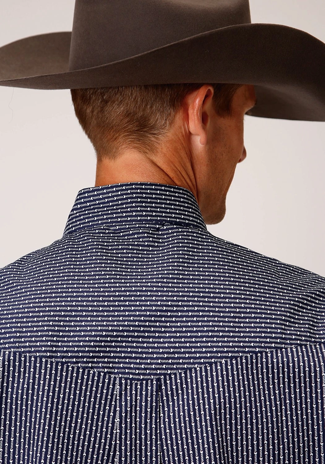 ethical fashion Roper Mens Blue Cotton Blend Arrow Rope BD L/S Btn Shirt