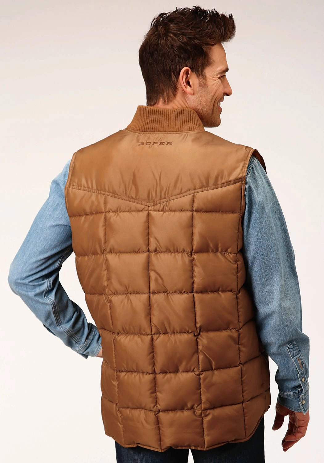 ModularLayering Modern Utility Roper Mens Caramel Polyester Insulated Vest