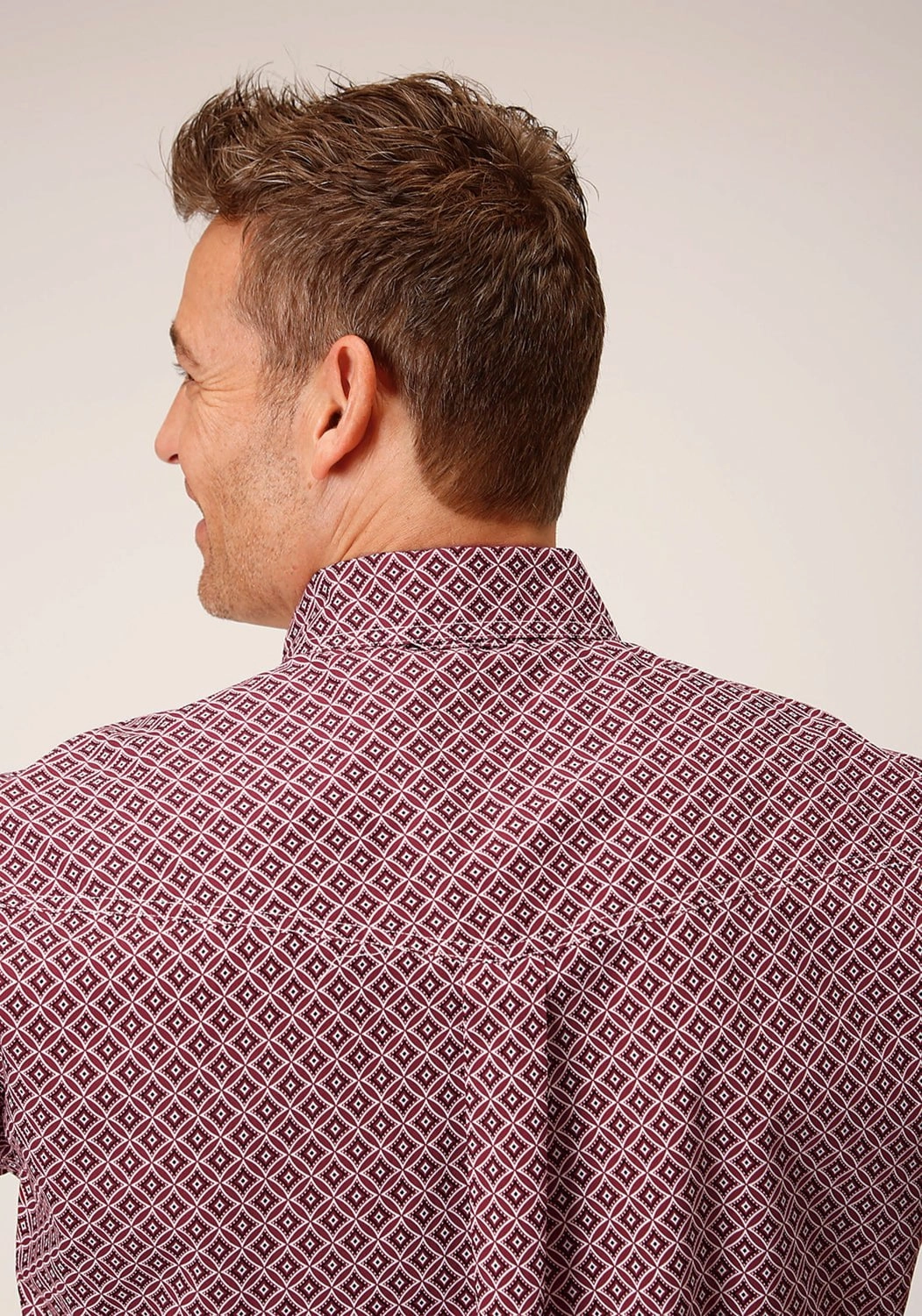 Roper Mens Diamond Foulard Red 100% Cotton L/S Shirt Holiday Gift