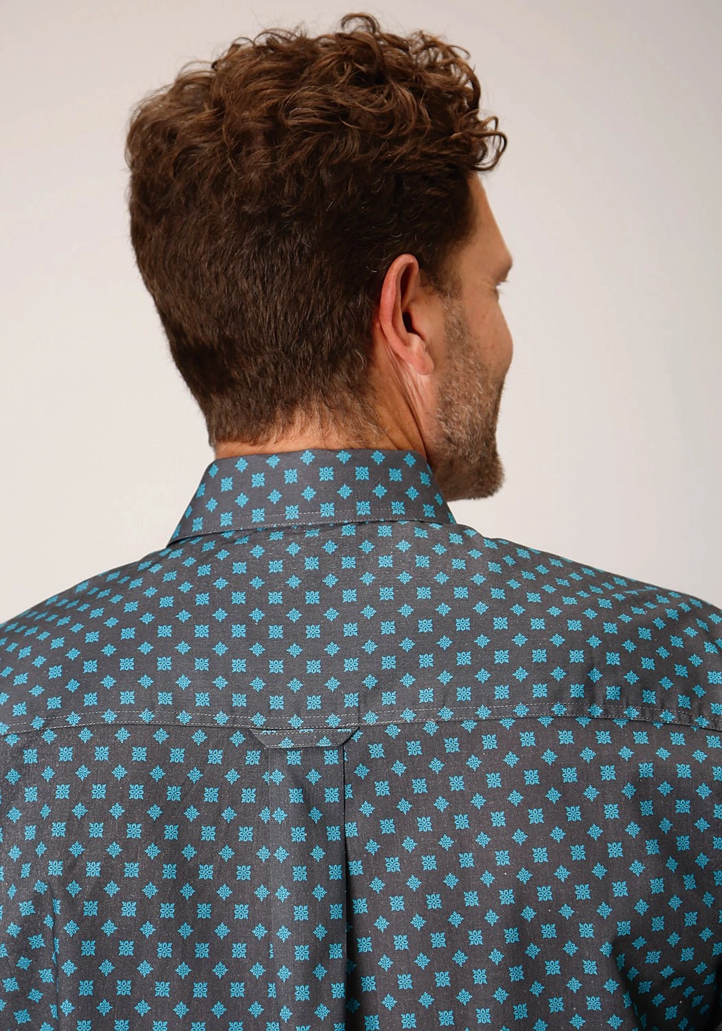 Anniversary Special Budget Friendly Roper Mens Grey 100% Cotton Cottage Foulard BD L/S 1 Pkt Shirt