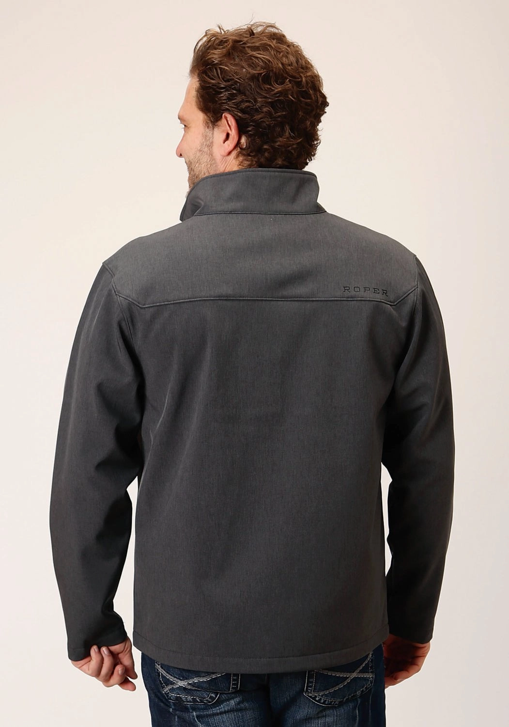 Roper Mens Hi-Tech Grey Poly/Spandex Softshell Jacket ReinforcedSeams