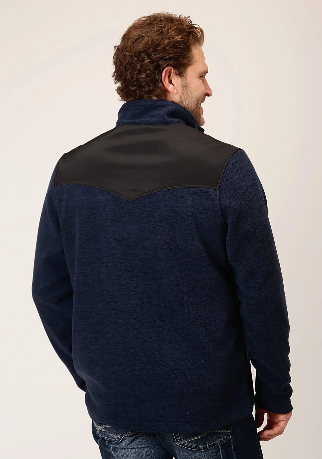 PocketPlacement Roper Mens Lightweight Blue 100% Polyester Fleece Jacket