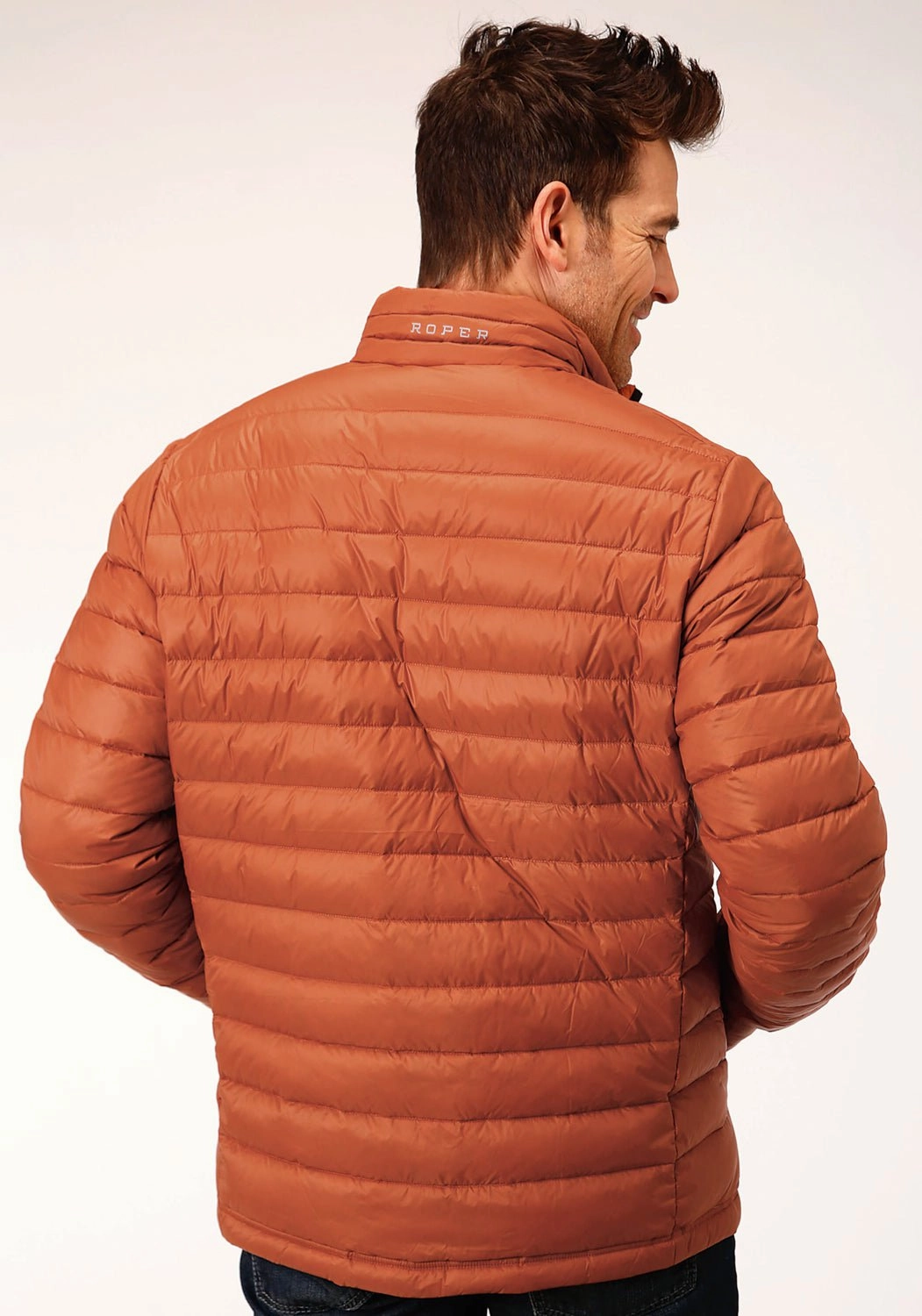 Anti Pilling Textile Clean Edge Piece Roper Mens Rust Nylon Down Coated Jacket