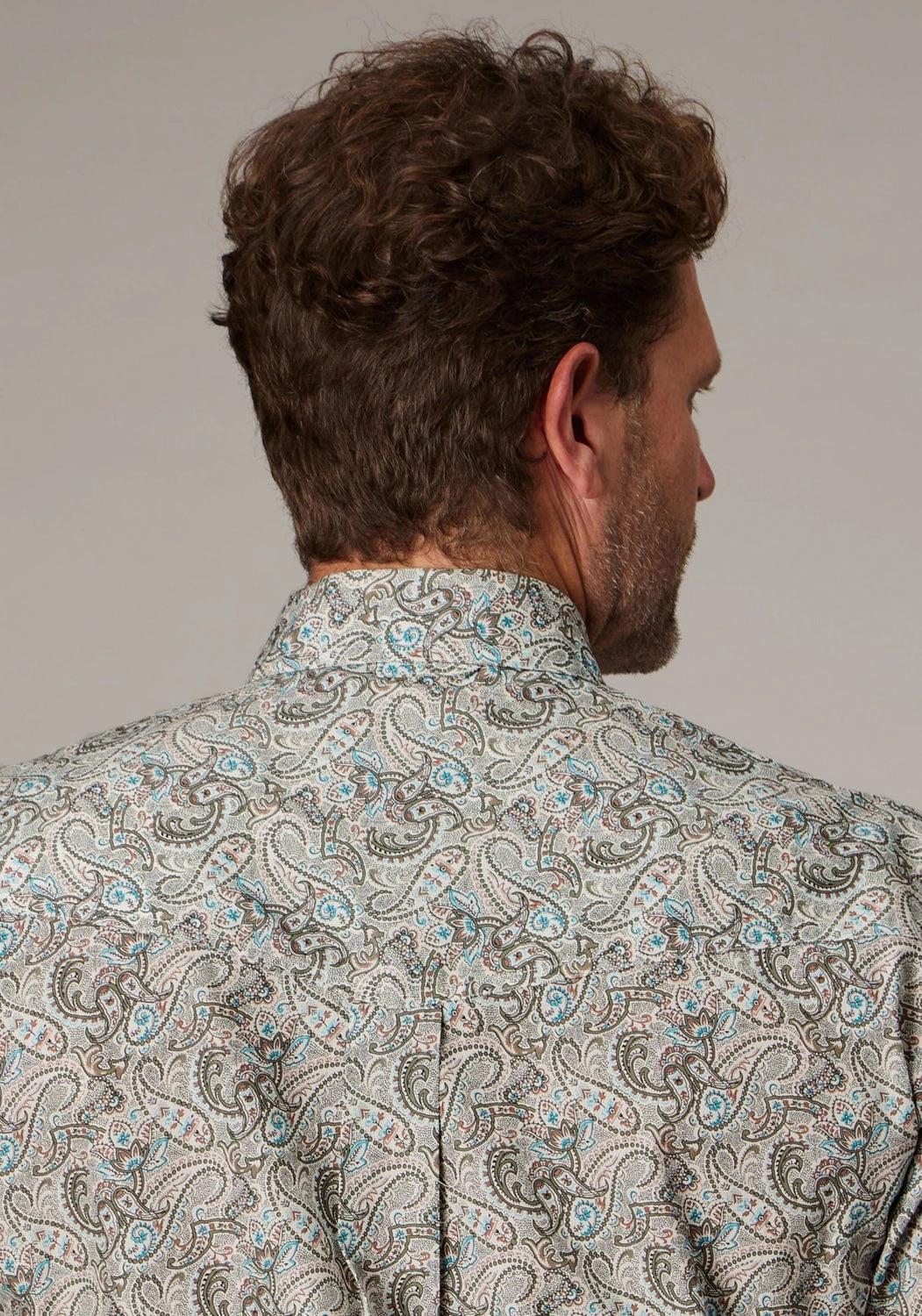 Roper Mens Sand Dune Paisley Brown 100% Cotton Button L/S Shirt Flexible Movement