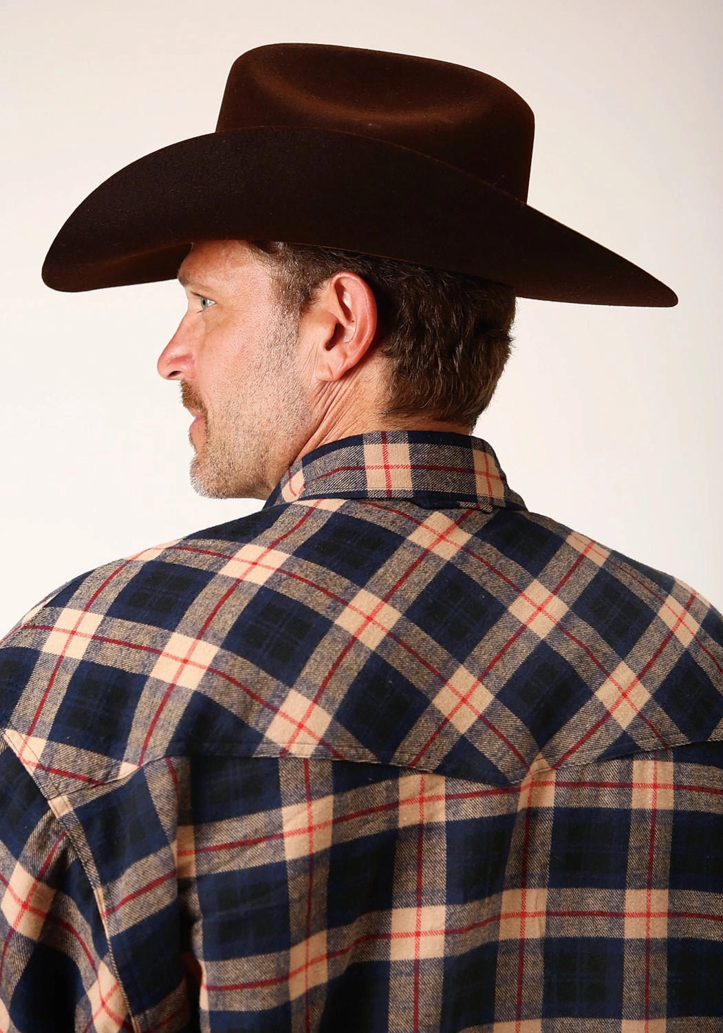 Roper Mens Sherpa Lined Flannel Tan 100% Cotton L/S Shirt Reinforced Buttonholes