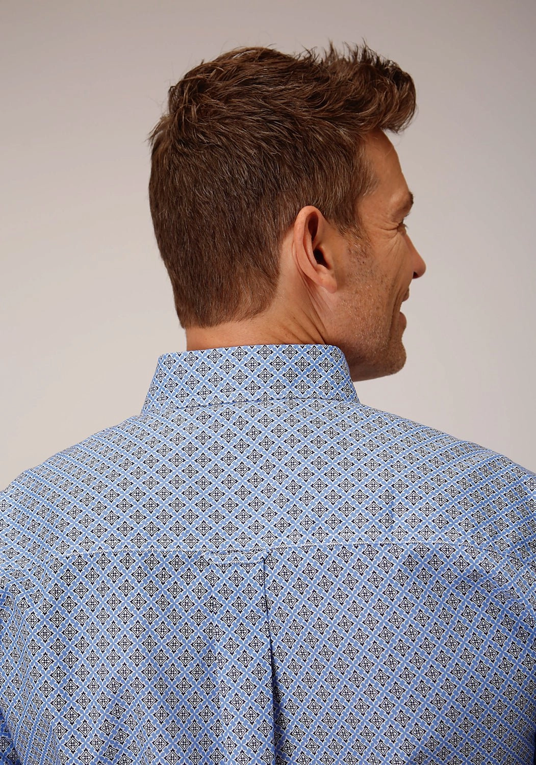 Roper Mens Thistle Foulard Blue 100% Cotton S/S Shirt Multipurpose Layering Fabric Indoor Comfort