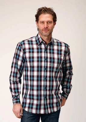 mix and match Roper Mens West Plaid Black 100% Cotton L/S Shirt
