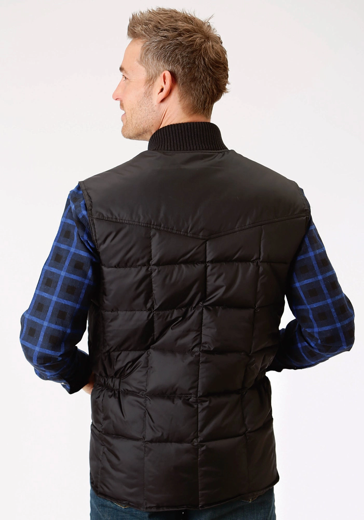 Roper Rangegear Mens Black Polyester Insulated Vest Hollow Fiber Fill