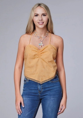 Snag Free Surface Roper Womens 2090 Eyelet Bandana Yellow 100% Cotton S/L Tank Top