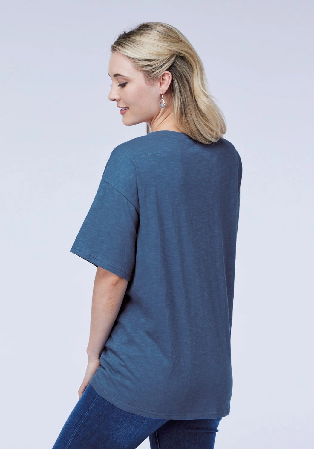 Roper Womens Boots and Hat Blue 100% Cotton S/S T-Shirt Subtle Print