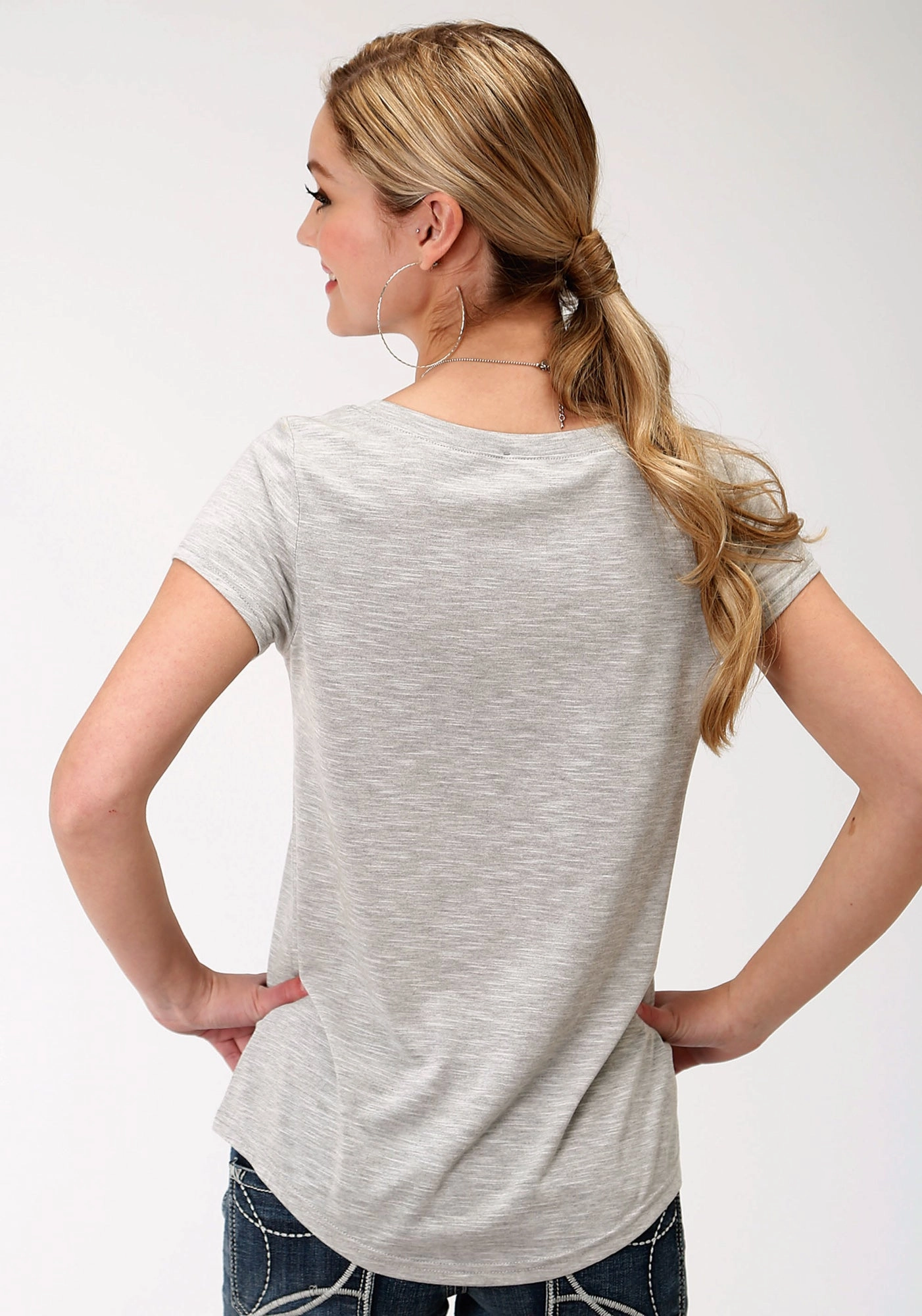 Unmatched comfort Versatile Piece Roper Womens Charcoal Grey Poly/Rayon Cacti S/S T-Shirt